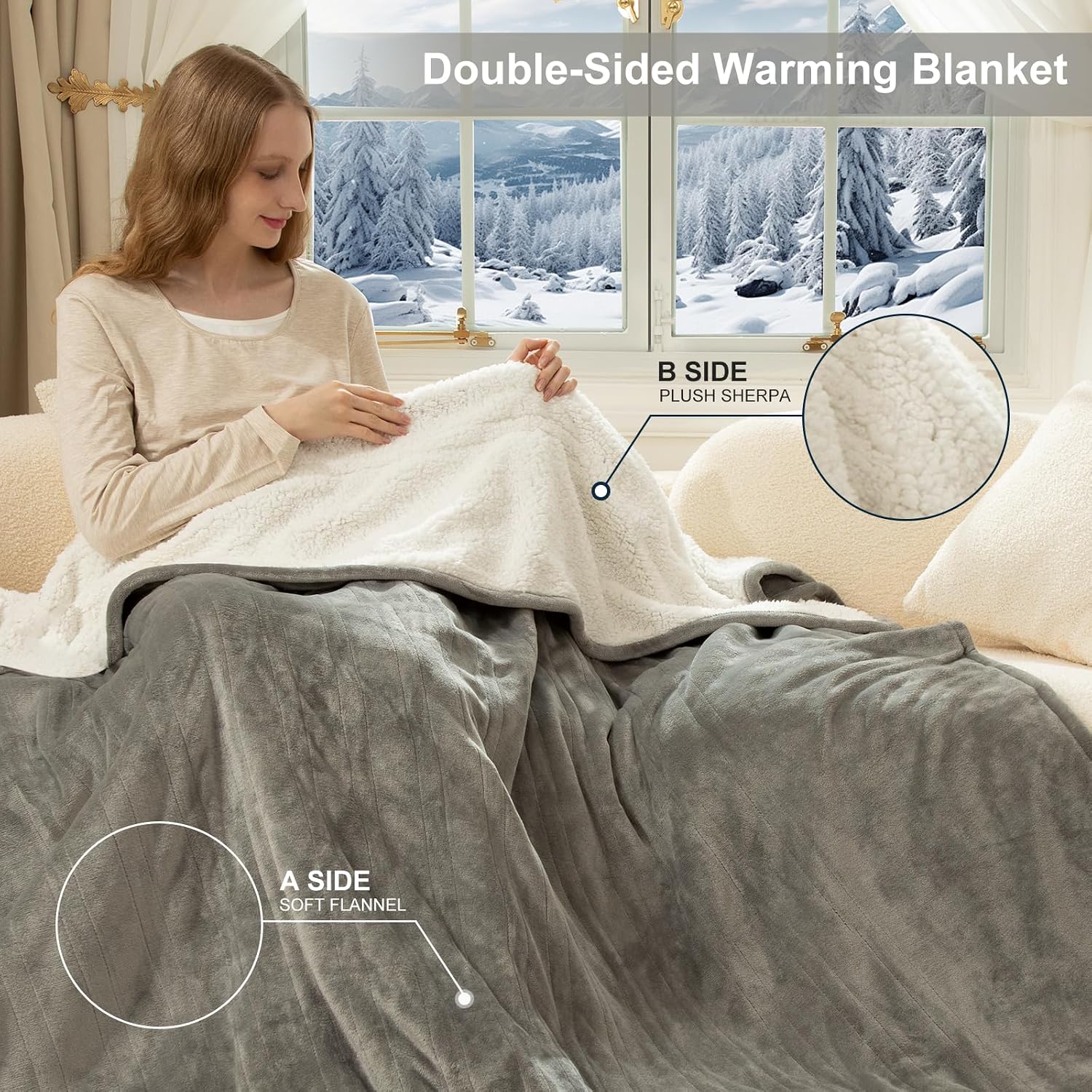Detalle 2 de FVERWAG Heated Blanket 84" x 90"