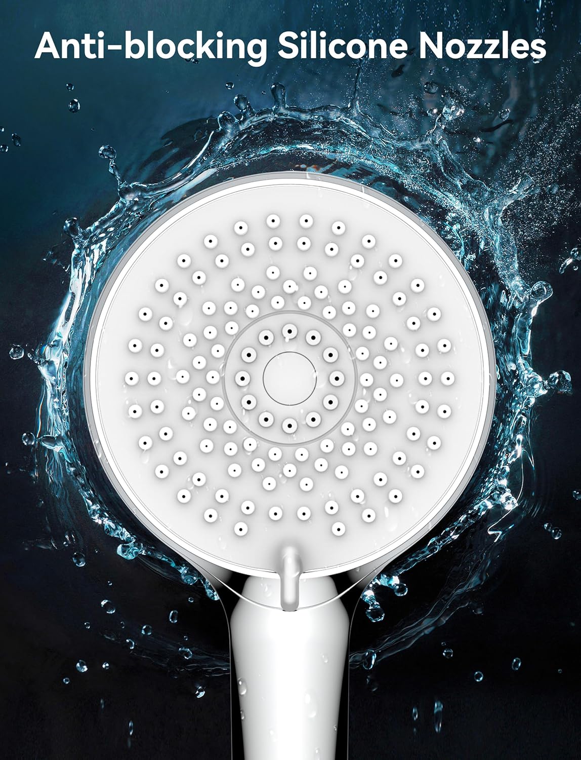 Detalle de Magichome High Pressure Shower Head with 5 Modes – Universal Fit, Anti-Block Silicone Nozzles