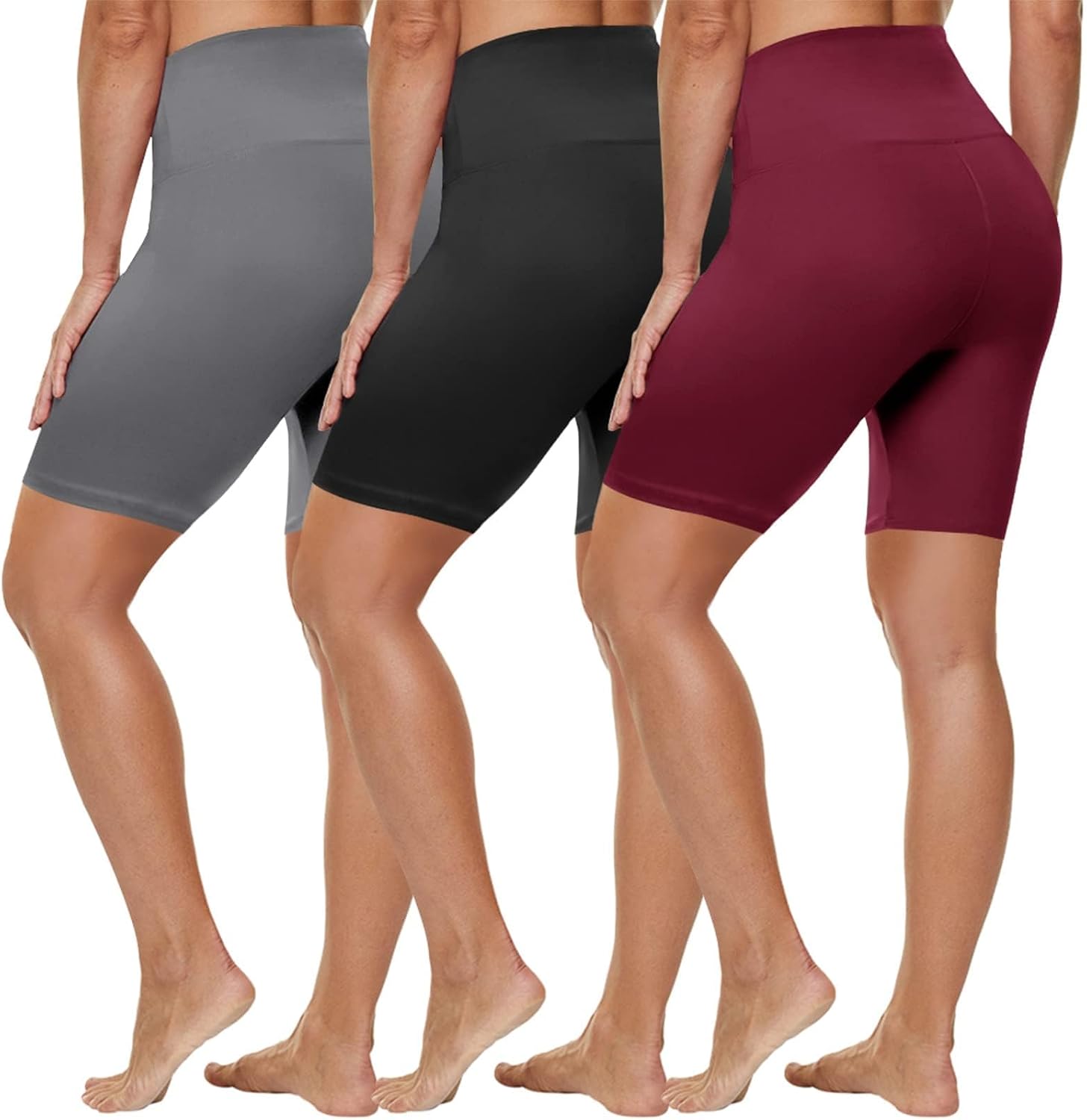 Detalle de HLTPRO 3-Pack Plus Size Biker Shorts, High Waist, Pocket and Inseam Options