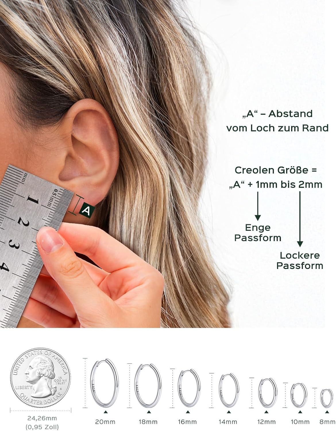 Thumbnail 4 de ChicSilver Ohrringe Silber 925 8 mm Creolen