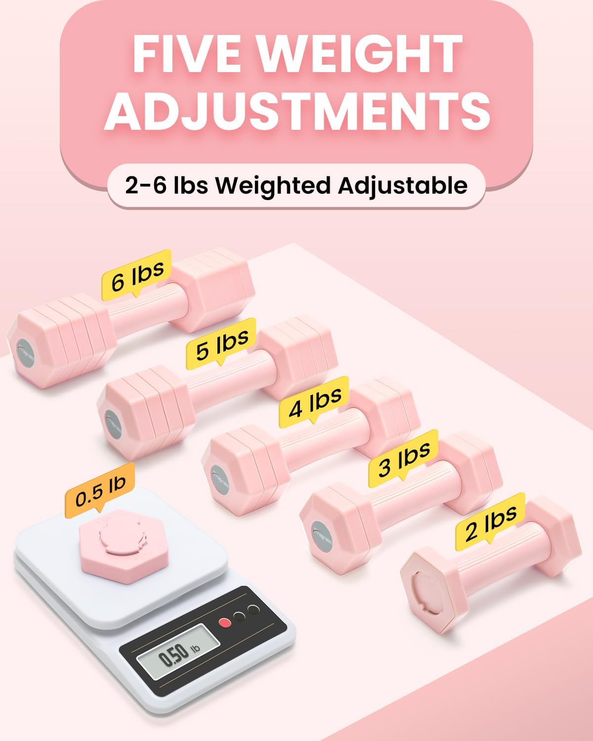 Detalle 2 de Adjustable Dumbbells Set 10 LB, 12 LB Pair