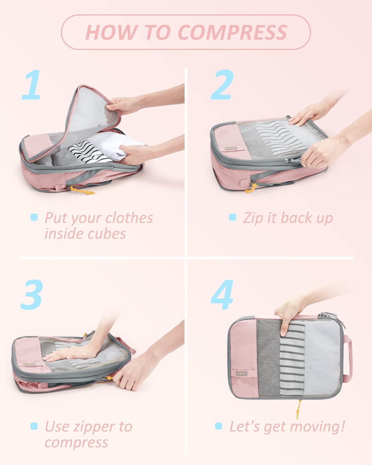 Detalle de BAGSMART compression packing cubes set of 6