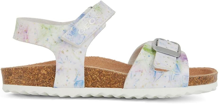 Detalle de Geox Mädchen J Adriel Girl C Sandalen mit Klettverschluss – Lederinnenfutter und flexible Gummisohle