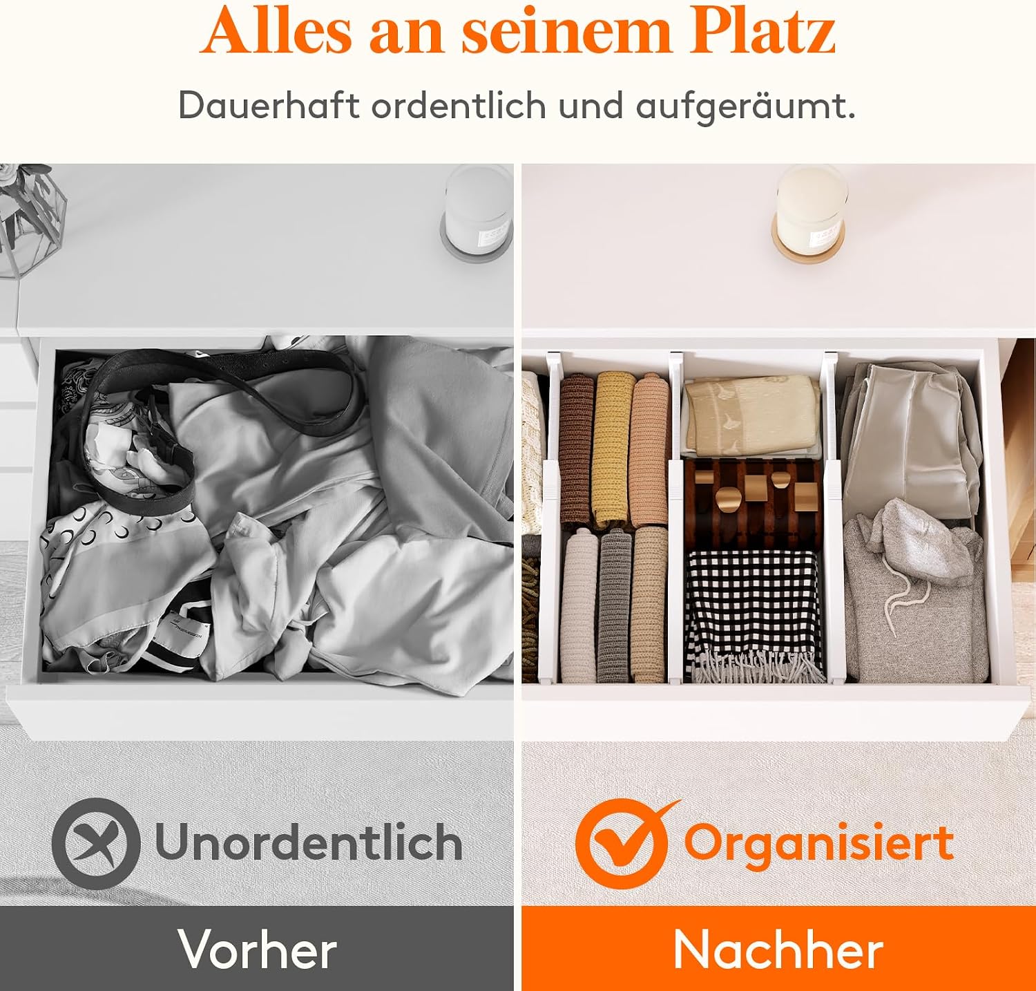 Thumbnail 6 de Lifewit 8er Schubladentrenner verstellbar 34–50 cm