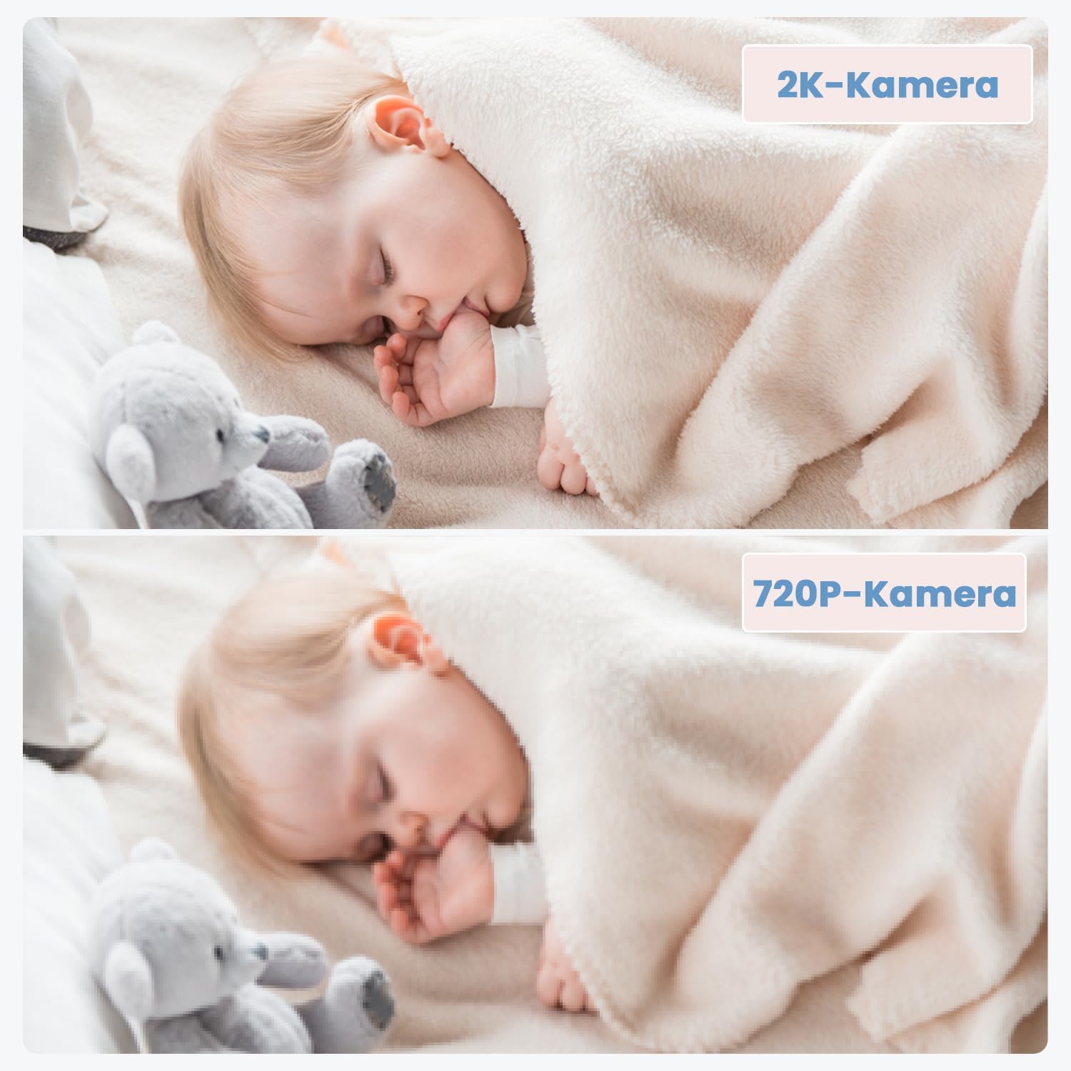 Thumbnail 4 de ieGeek Babyphone mit 2 Kameras 2K/3MP – 5 Zoll WLAN Video-Babyfon mit PTZ 355° und automatischer Verfolgung
