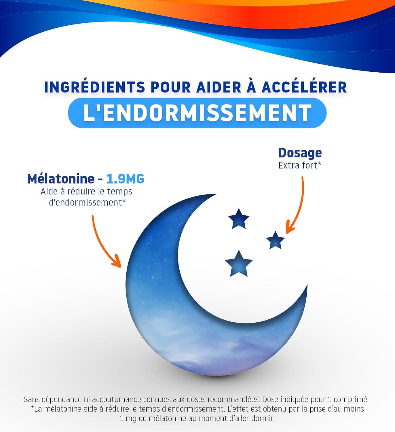 Detalle de VALDISPERT Sommeil Rapide Mélatonine Extra Fort 1,9 mg – 40 nuits