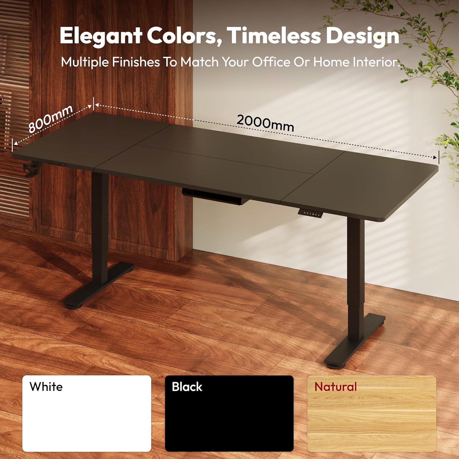 Thumbnail 6 de SANODESK Höhenverstellbarer Schreibtisch 200 x 80 cm – elektrisch, leise, ergonomisch