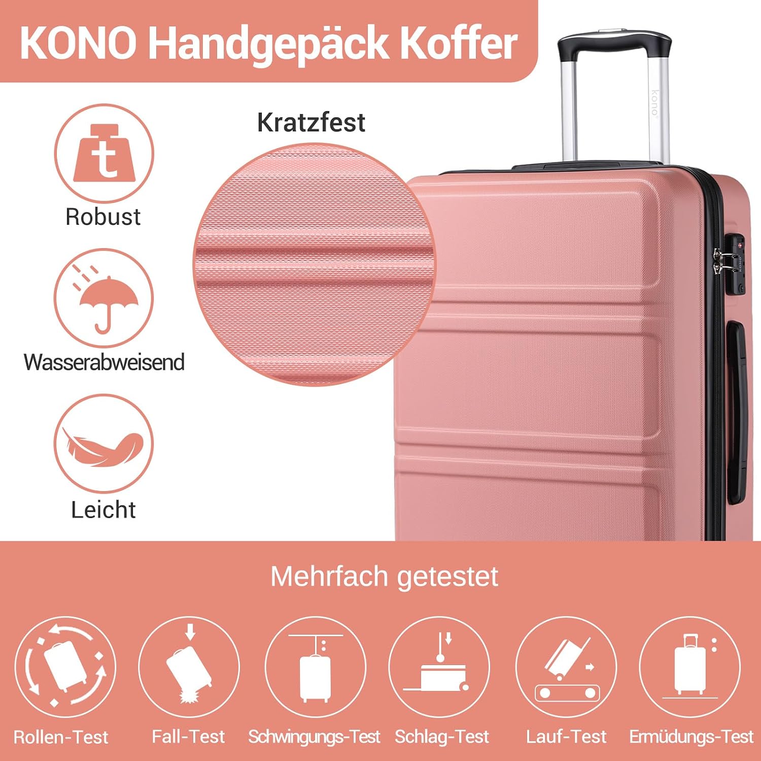 Thumbnail 2 de KONO Koffer Trolley Reisekoffer mit 4 Rollen