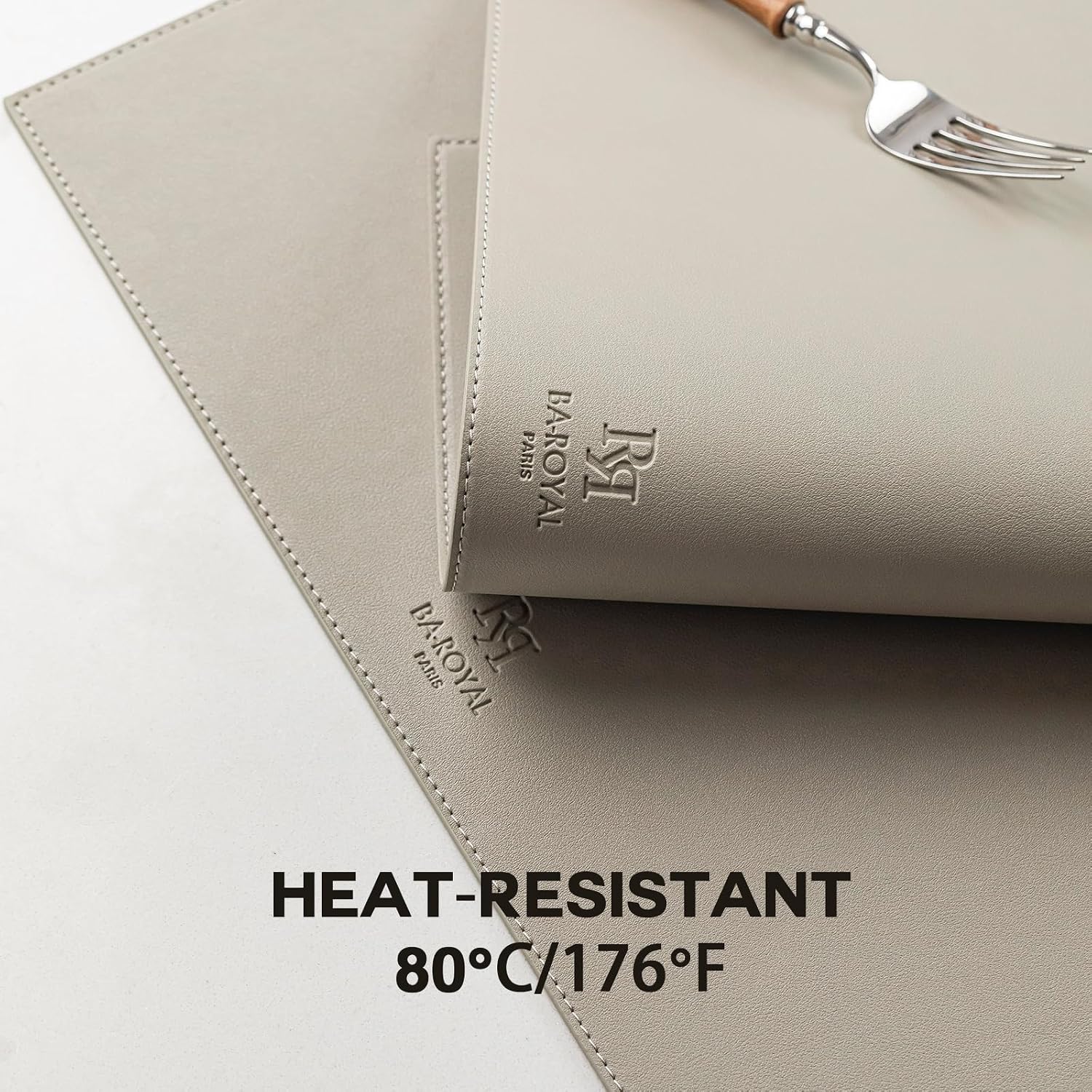 Thumbnail 3 de Baroyal Faux Leather Placemats (Set of 6) — Vinyl, Washable, Heat-Resistant Waterproof Table Mats