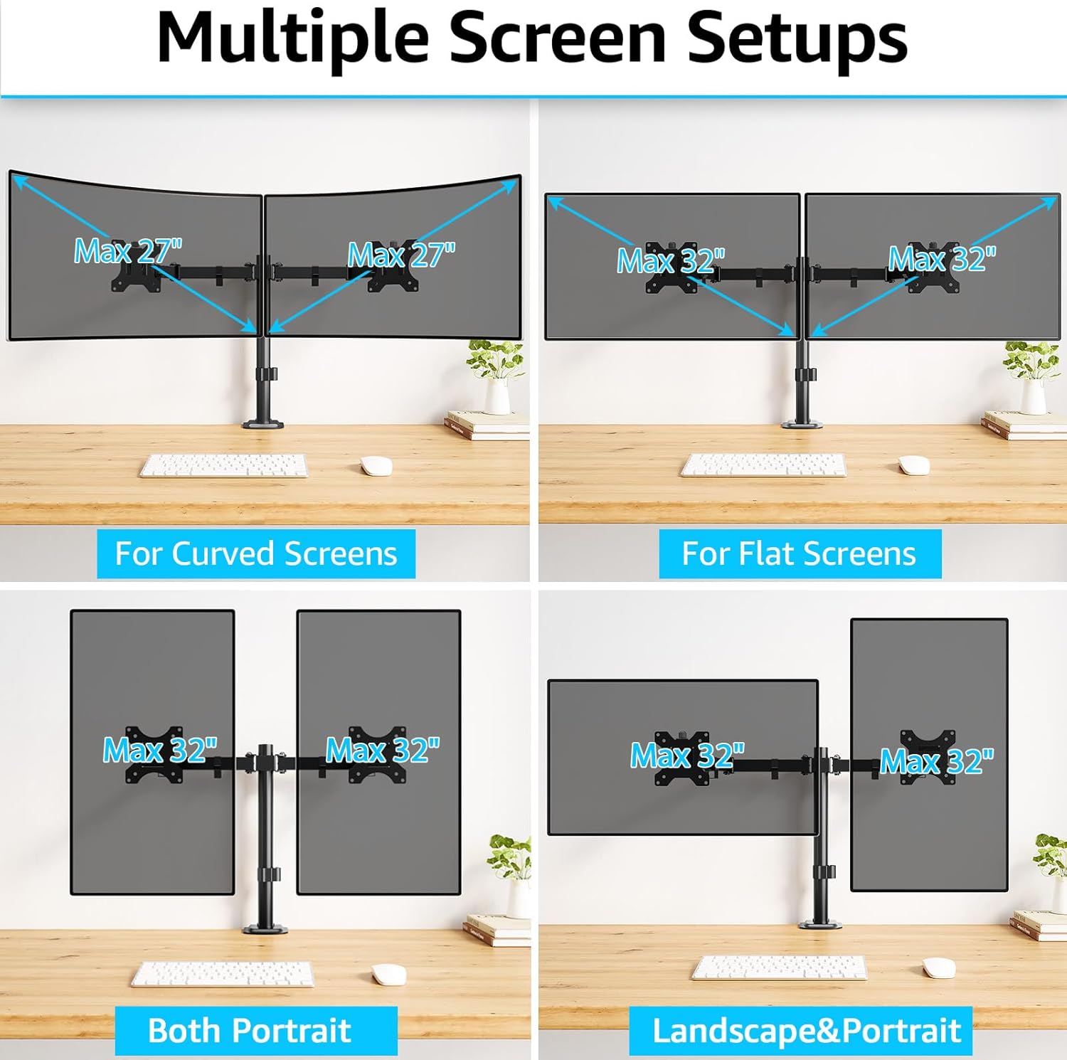 Detalle 2 de MOUNTUP Dual Monitor Stand 13–32 Inch