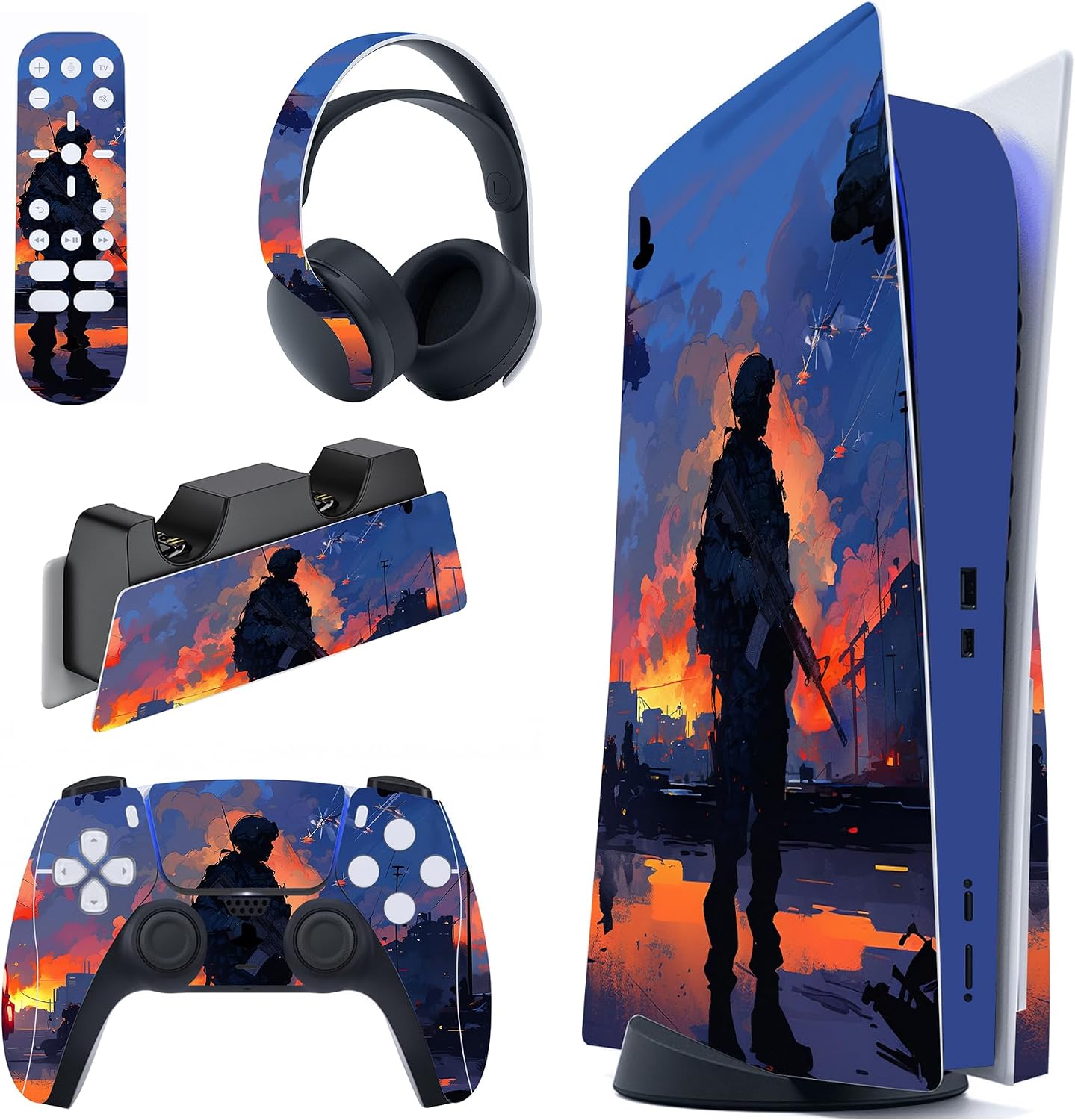 Thumbnail 6 de playvital Fearlessness PS5 skin set for console, controller & accessories