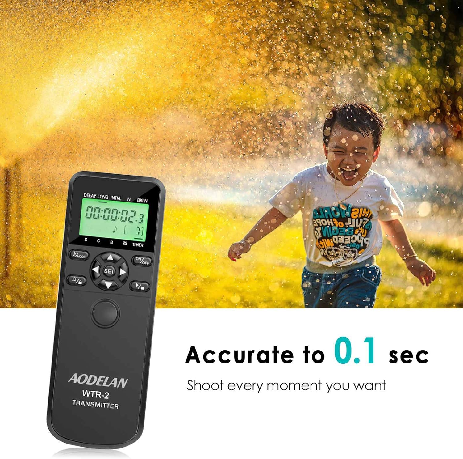 Thumbnail 2 de AODELAN Timer Remote Control Shutter Release Kit for Nikon (D3300/D3200/D750/D610/D7200/D5000/D3100/D500/D700/D810/D850, Z6/Z7, Coolpix P1000)