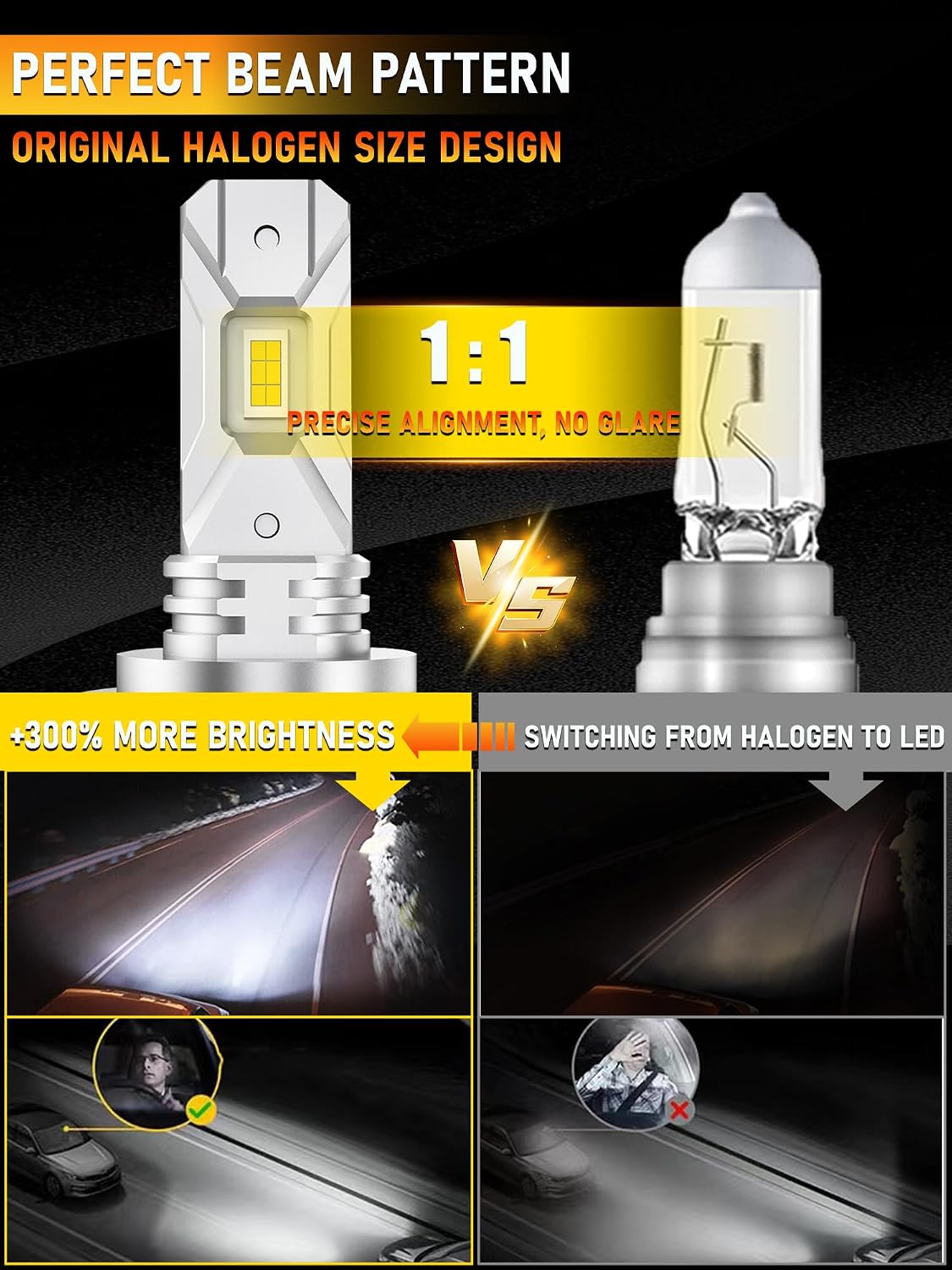 Thumbnail 4 de XELORD H11 LED Lampadine Auto 50W – 2 pezzi, 10000LM, 6500K, Plug&Play