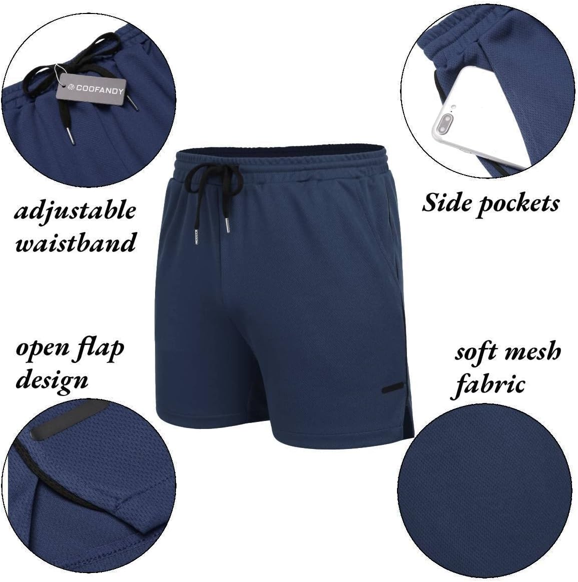 Detalle 1 de COOFANDY Men's Gym Shorts, 5-Inch