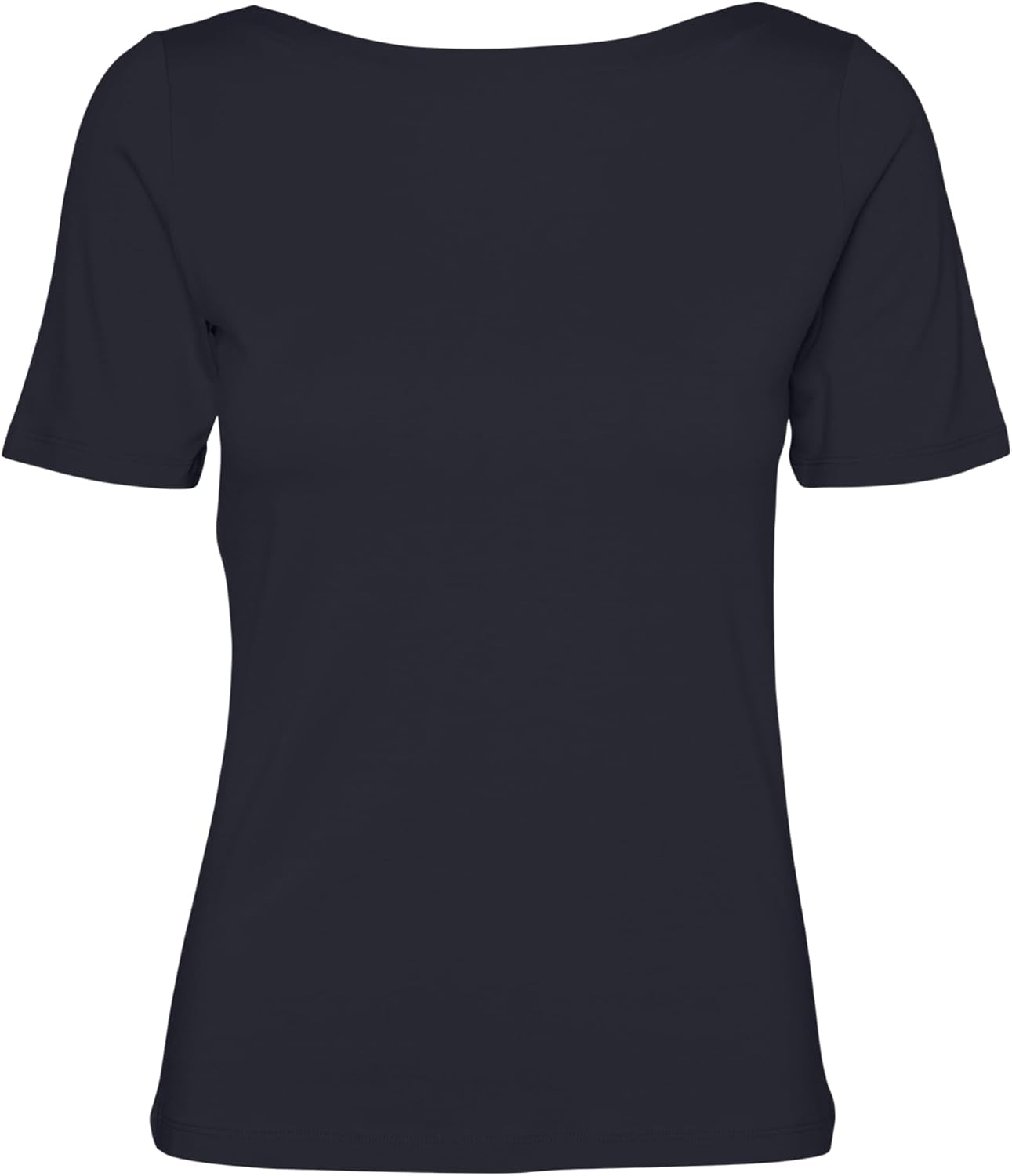 Detalle 2 de VERO MODA Top basic elasticizzato a manica corta con scollo a barca da donna Panda