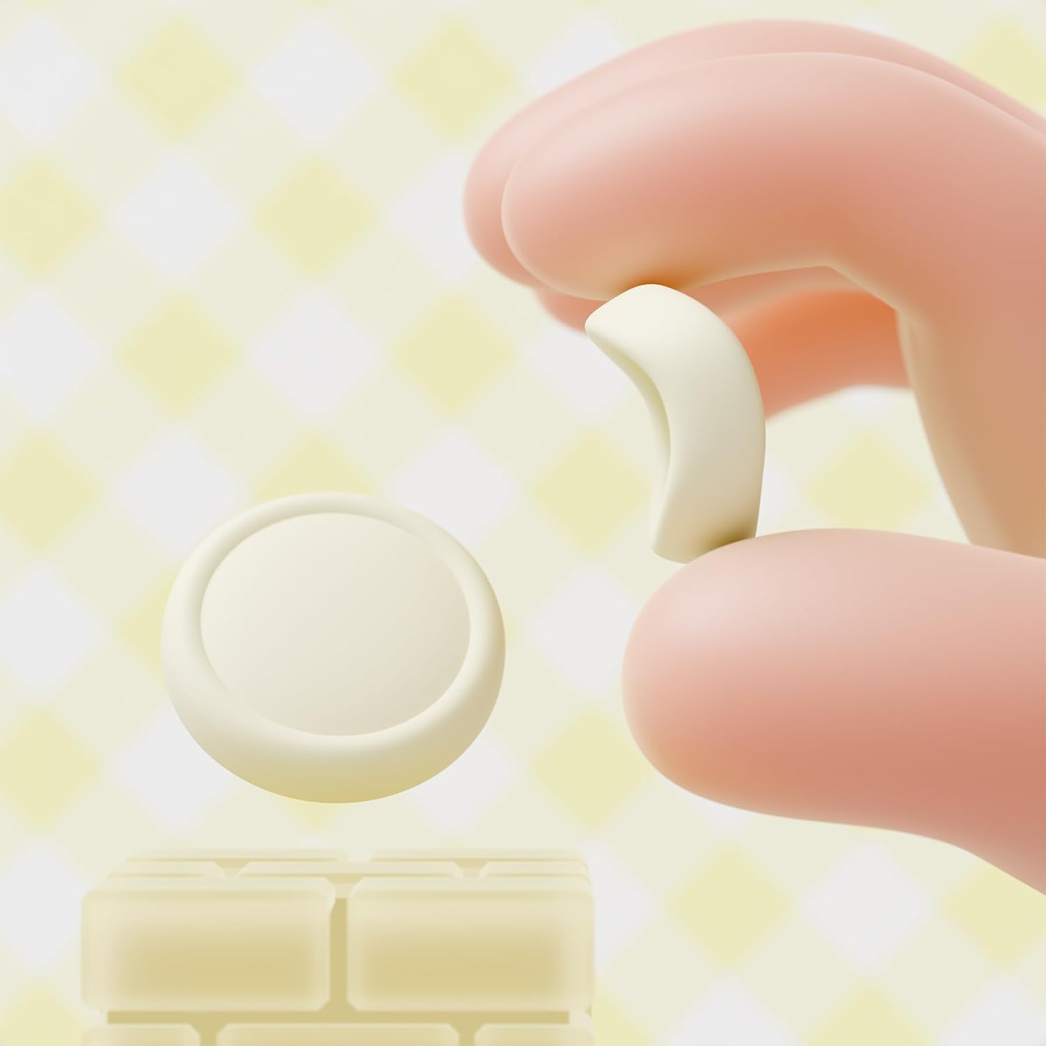 Detalle 2 de PlayVital Thumb Grips for Nintendo Switch 2 (Joycon 2) – 4-Pack Silicone Caps in Antique Yellow