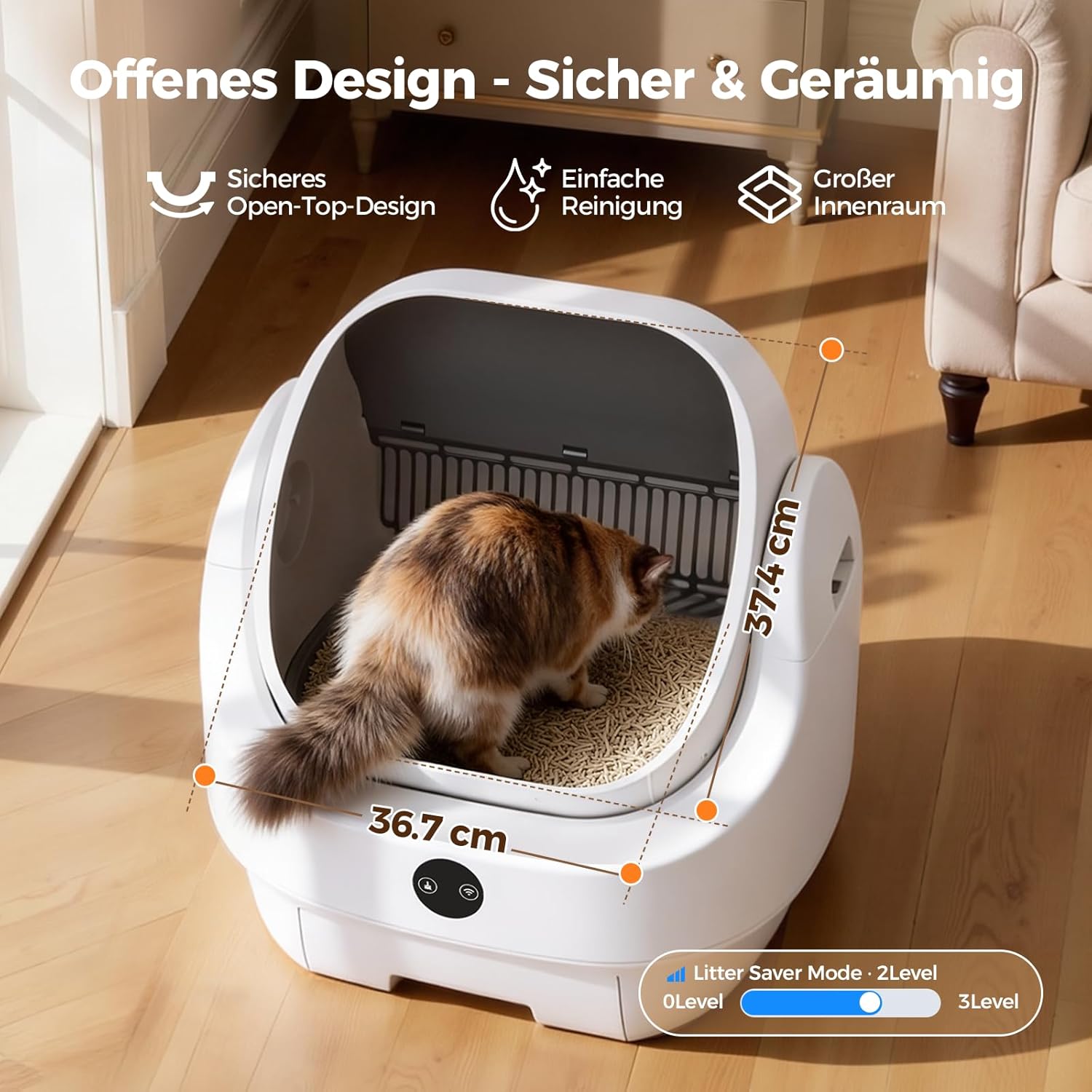 Thumbnail 3 de Ellenpent Elektrische Katzentoilette Selbstreinigend 9 Liter