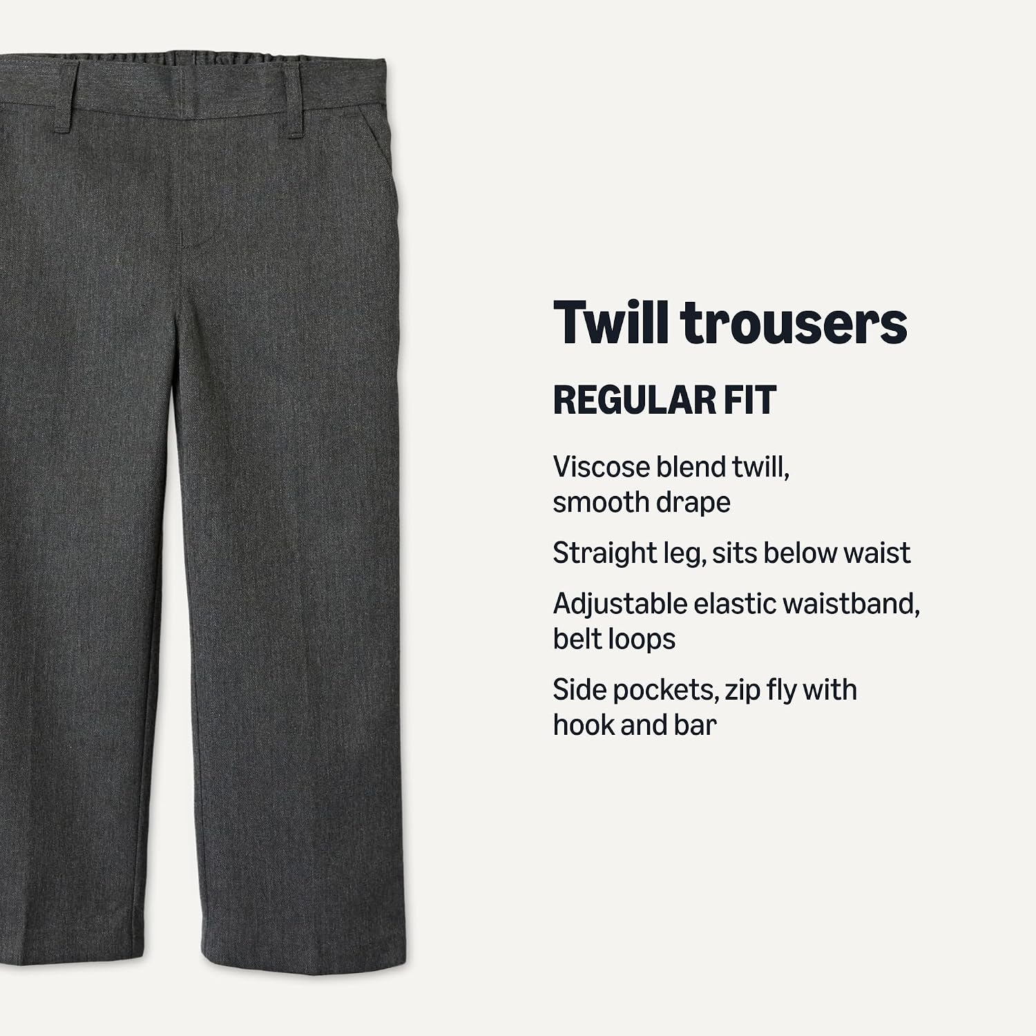 Detalle de Amazon Essentials Boys' School Uniform Trousers, Pack of 2