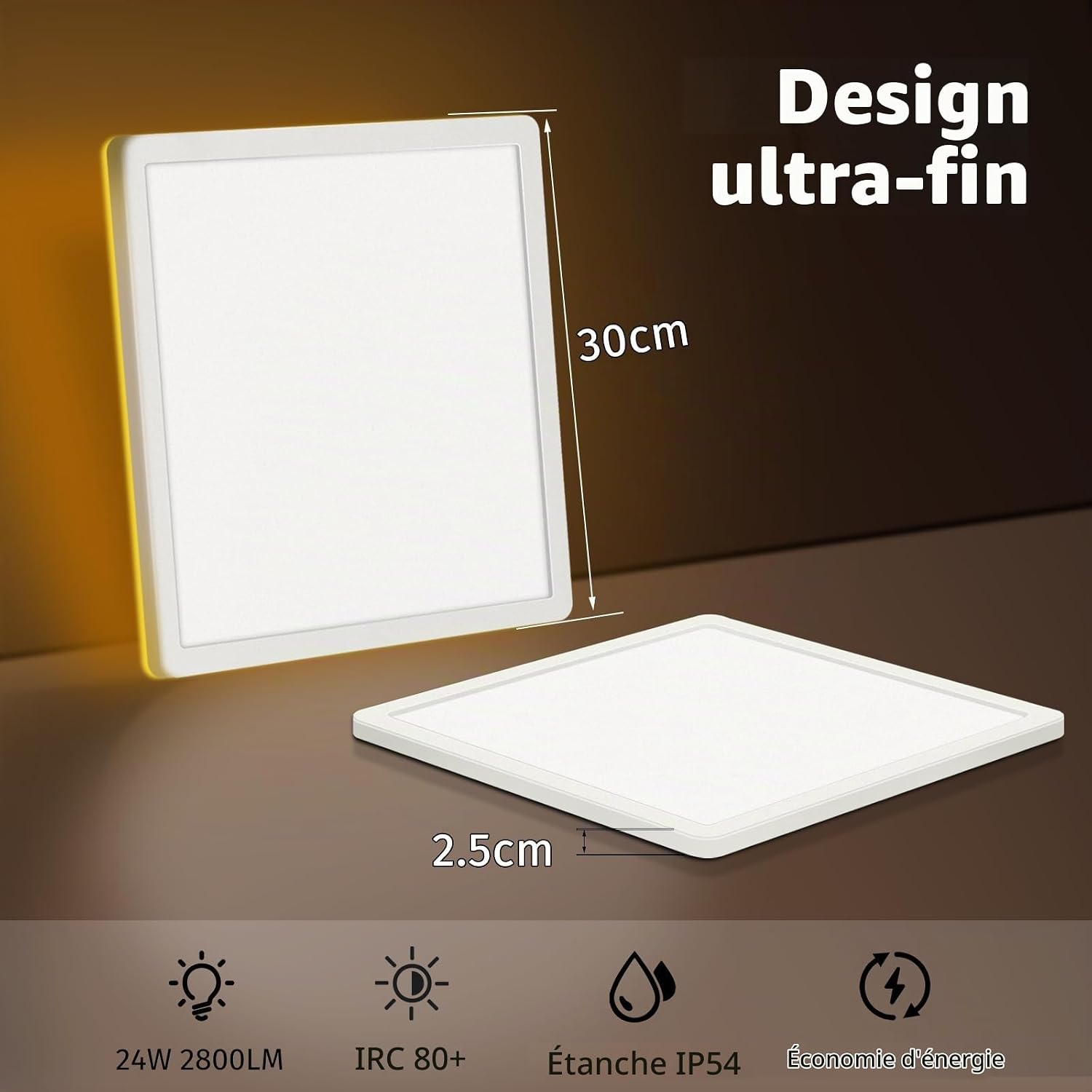 Detalle de Bowfar B-D-30F led-plafondlamp, 3.200 lm met dimbaar amberkleurig nachtlicht