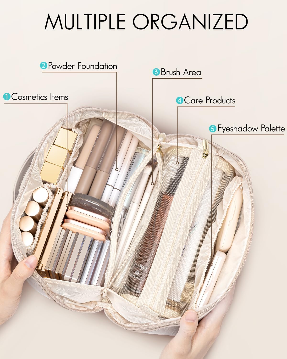 Detalle de VLANDO Makeup Bag, PU Leather