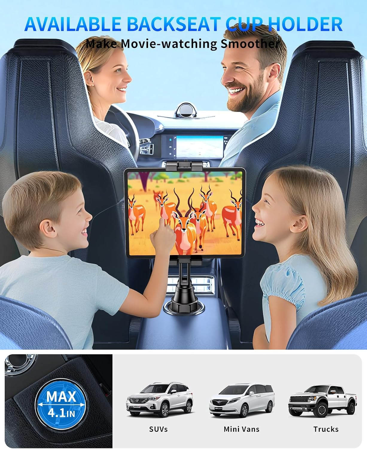 Thumbnail 6 de ZCSSQZ A081B+X906 Car Cup Holder Mount for 4.7–13-inch Devices