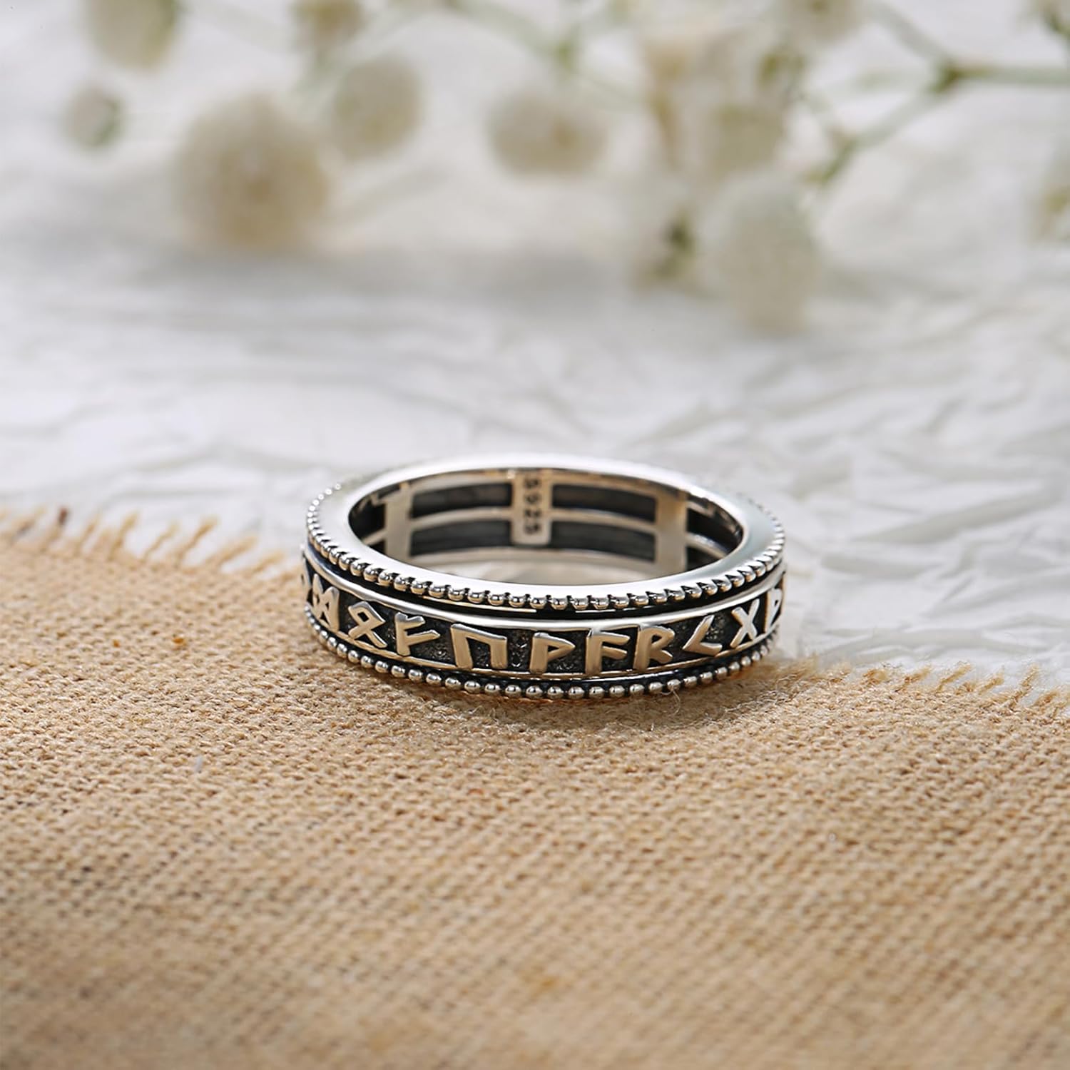 Detalle 2 de PARYFO 925er Sterling Silber Wikinger Spinner Ring – Drehschneller Ring für Männer und Frauen