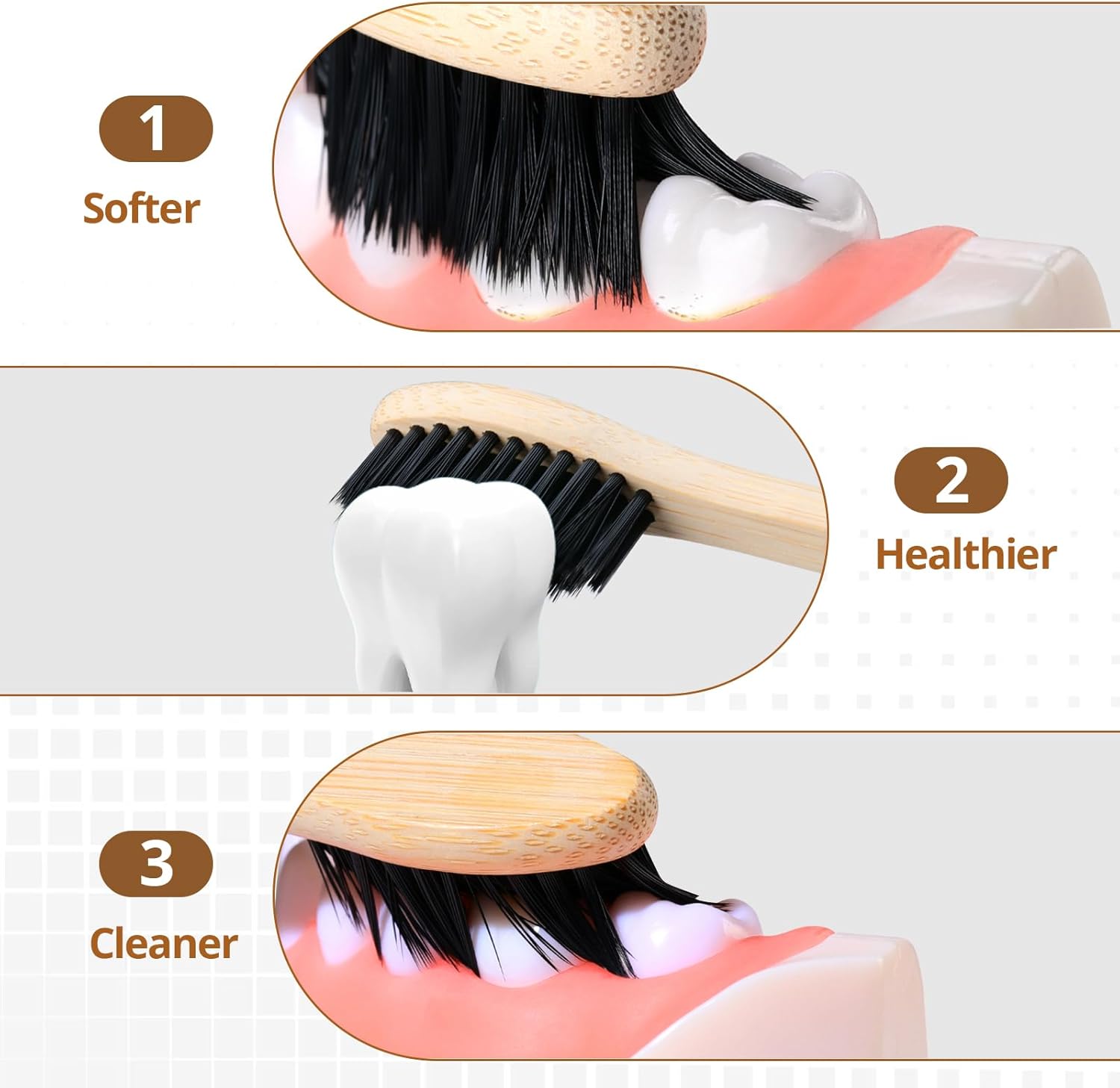 Detalle 2 de Virgin Forest 10 Count Bamboo Toothbrush pack 🪥