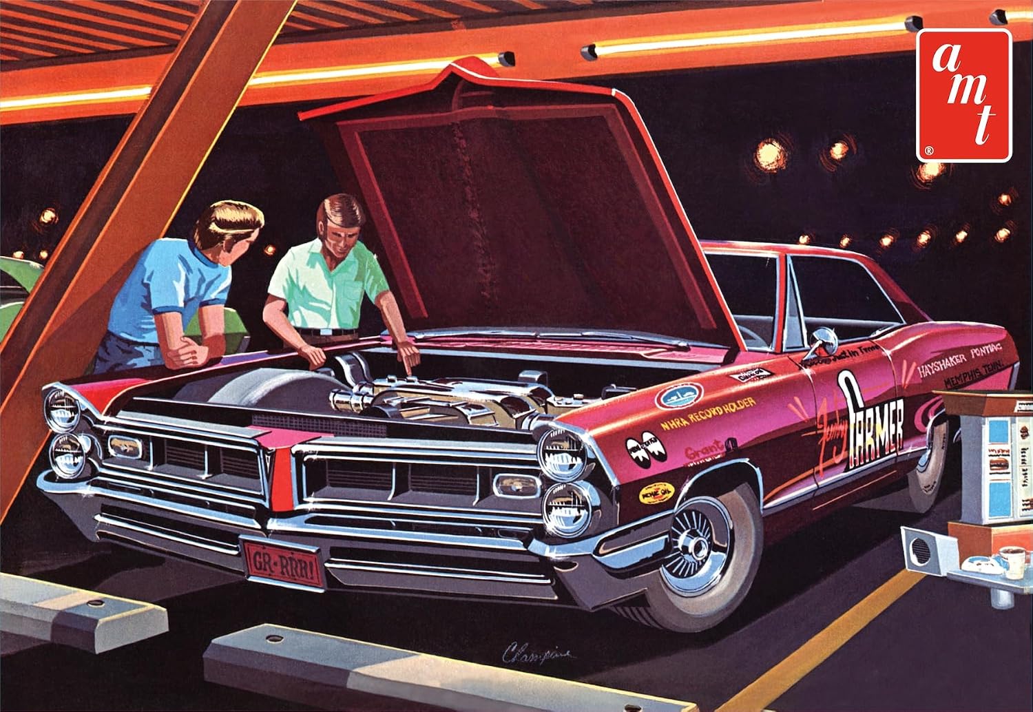 Detalle de AMT 1965 ポンティアック グランプリ ショーアンドゴー 1:25スケールモデルキット、4種の組み立て仕様