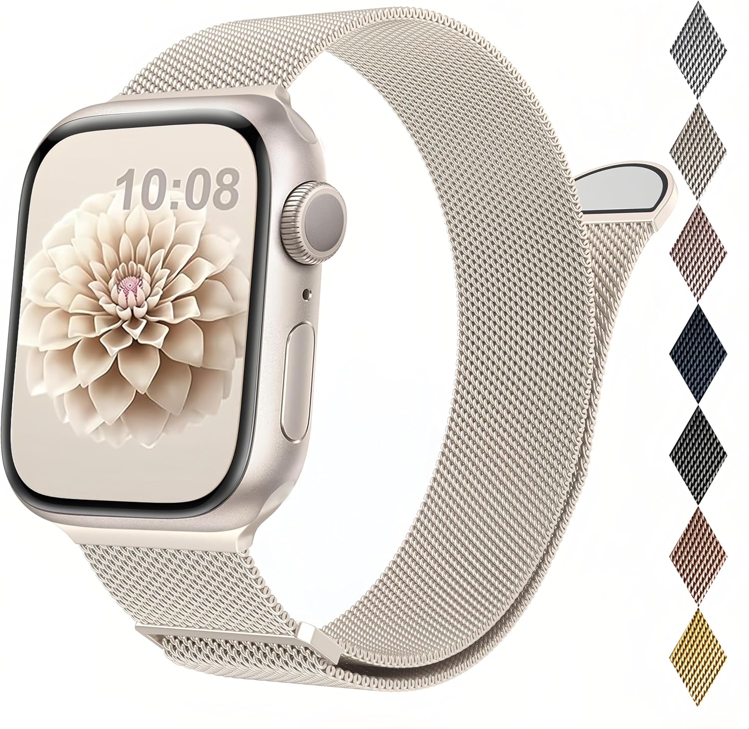 Detalle de Milanese Loop Compatible with Apple Watch Straps (38mm–49mm) with Magnetic Clasp