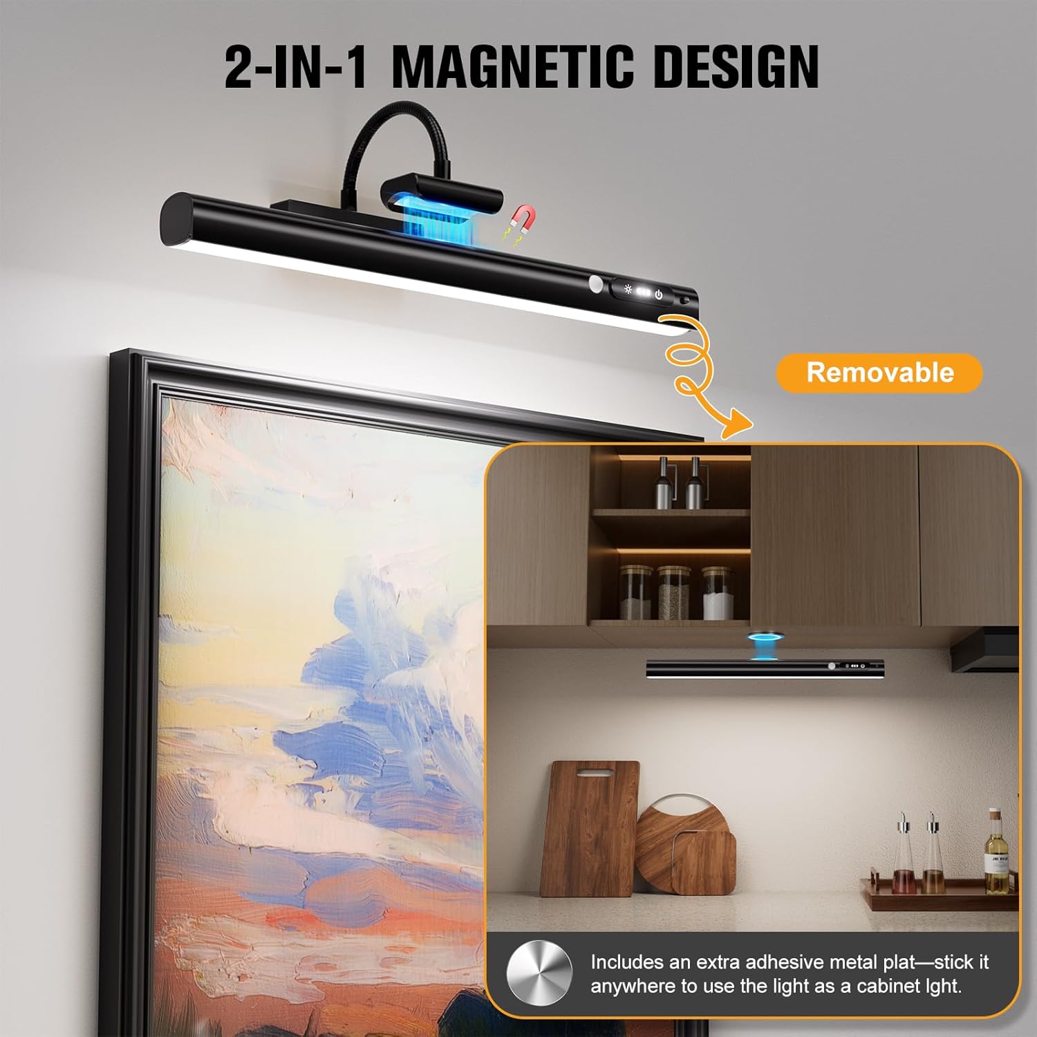 Detalle de Grevoxy Picture Lights for Wall with Motion Sensor (2 Pack)