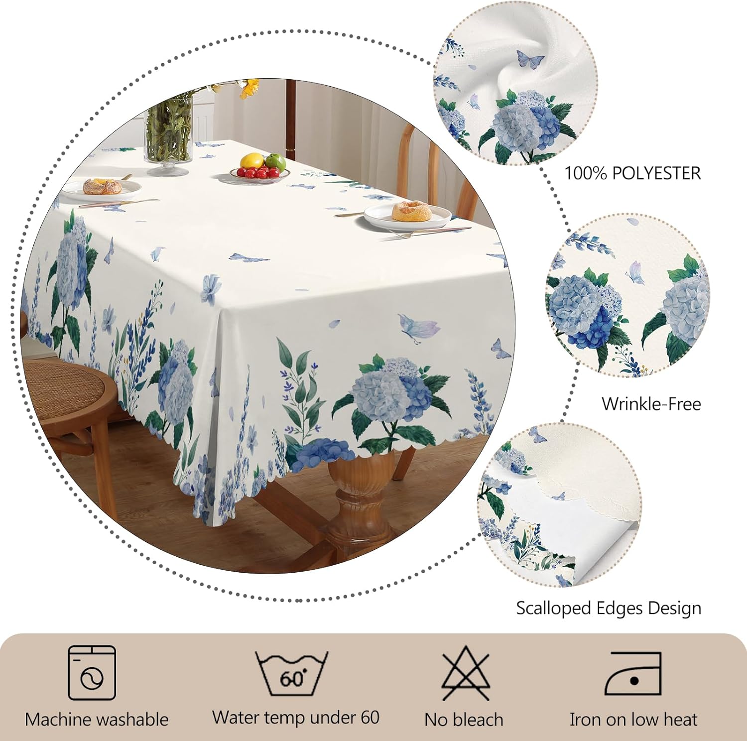 Thumbnail 2 de iEvery hydrangea tablecloth 110x140cm