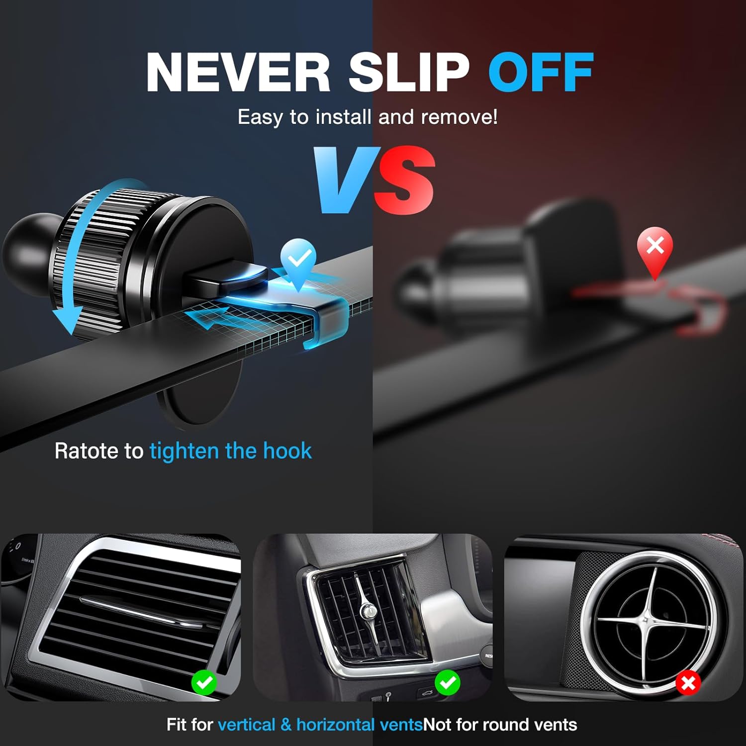 Thumbnail 4 de WONLIVE for MagSafe Car Mount (2-in-1 Vent & Dashboard) with 44 Strong N52 Magnets