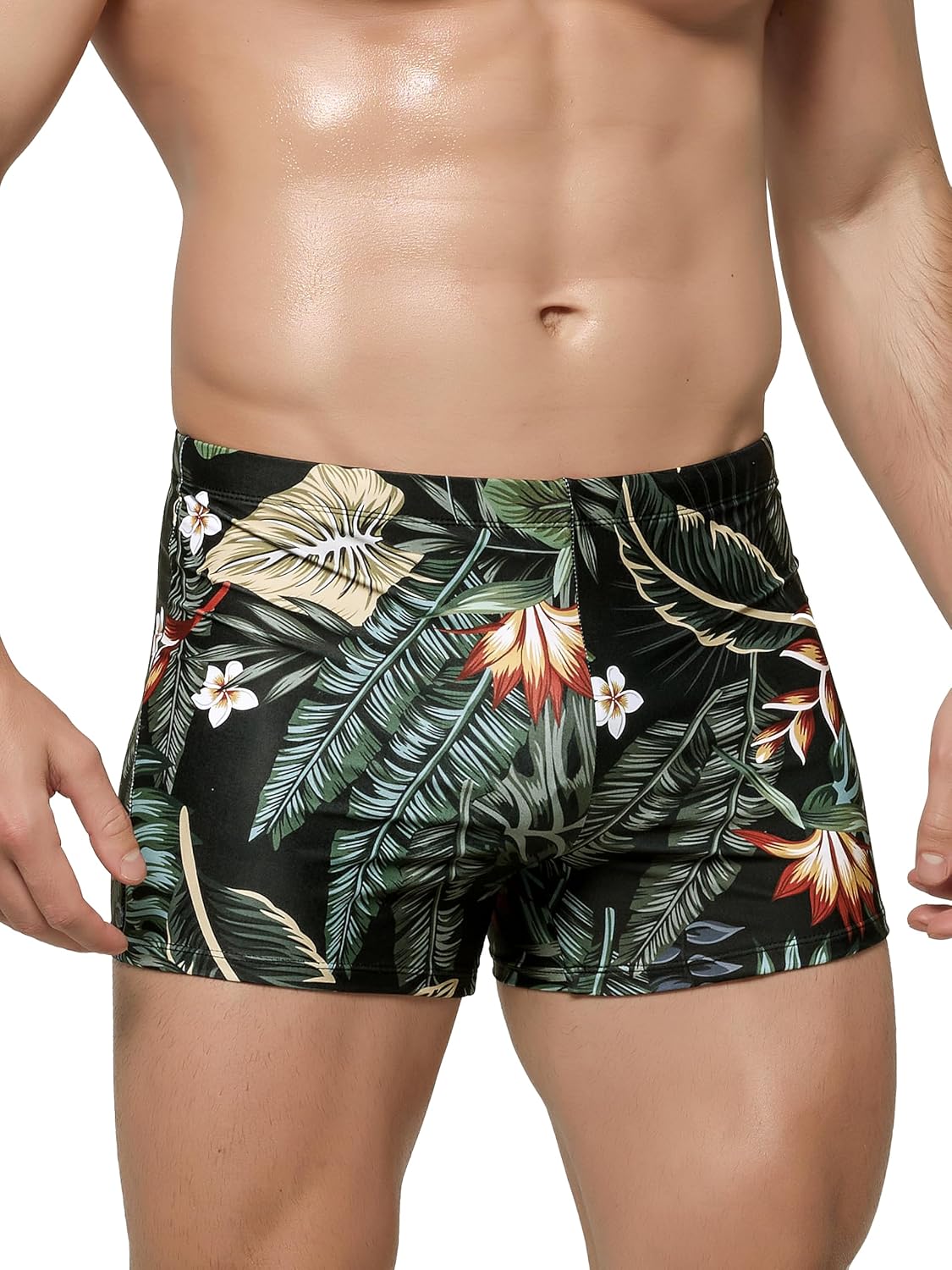 Detalle de Arcweg Badehose Herren Eng Kurz mit Tunnelzug, Polsterung vorne und UV-Schutz – kompakte Schwimmshort für Wasserfreunde