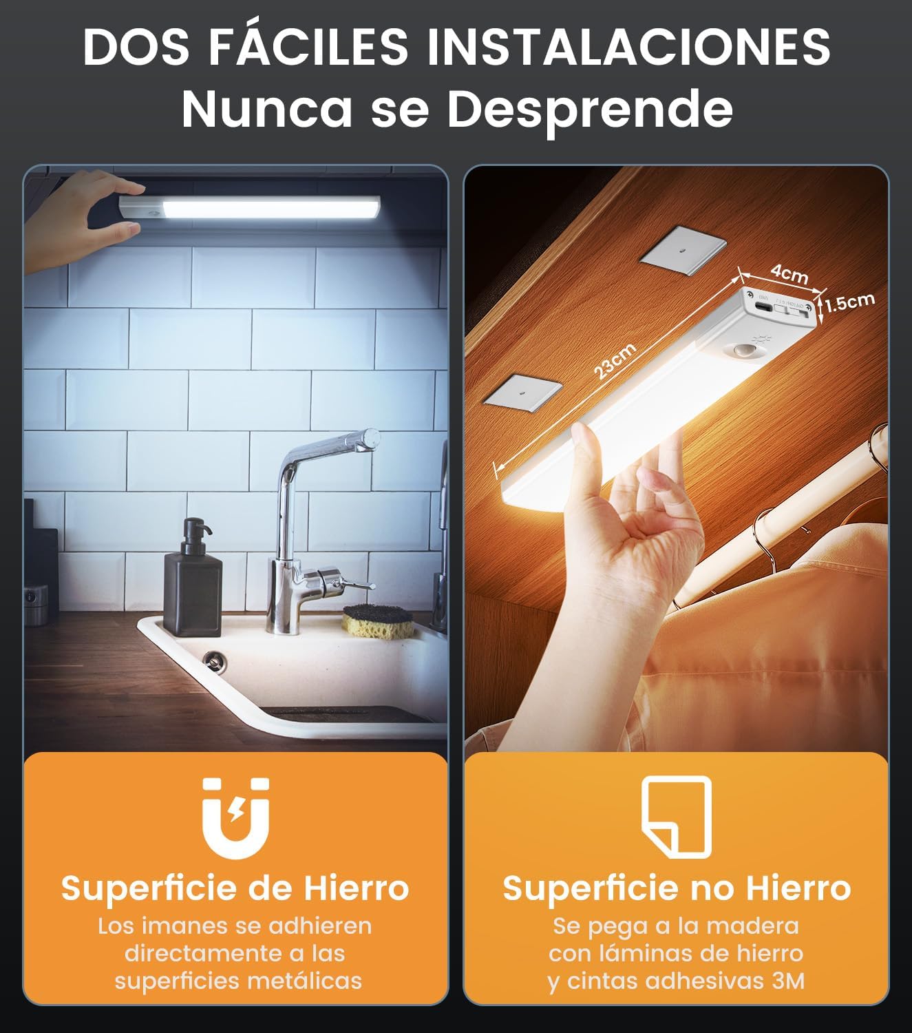 Thumbnail 5 de YOOKESEN Luz LED con Sensor de Movimiento 78 LEDs, Recargable🔦 2 Piezas