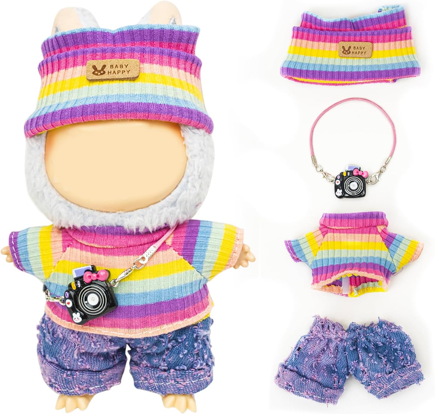 Detalle de Clothes for Lububu 17cm Dolls Purple Pants Set