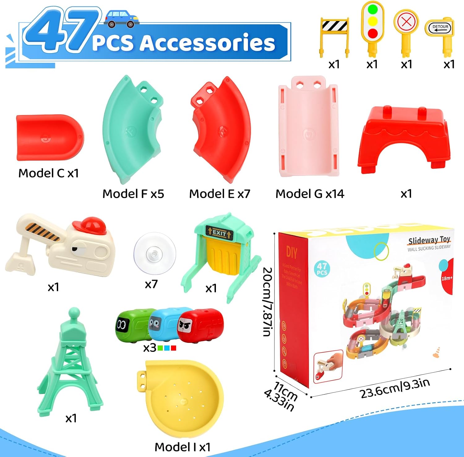 Thumbnail 5 de JoiTale Bath Toys 47-Piece DIY Track
