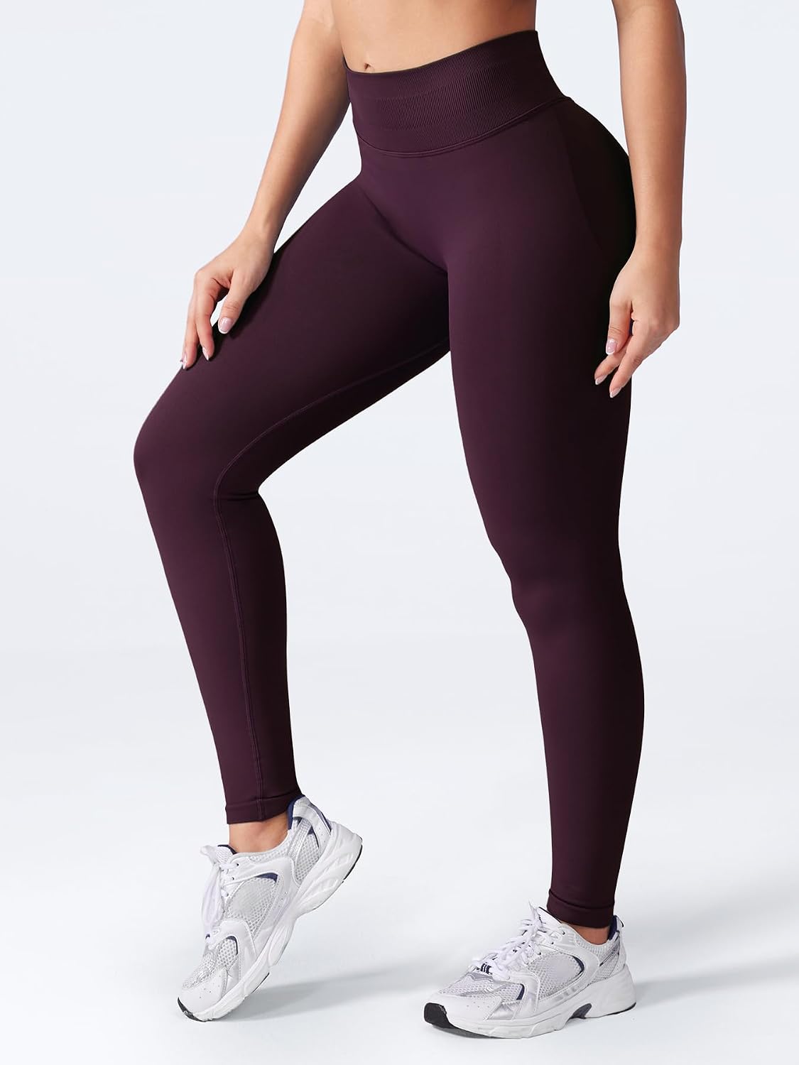 Detalle de VOYJOY Women Seamless Impact Scrunch Workout Leggings (Medium Waist, Tummy Control)