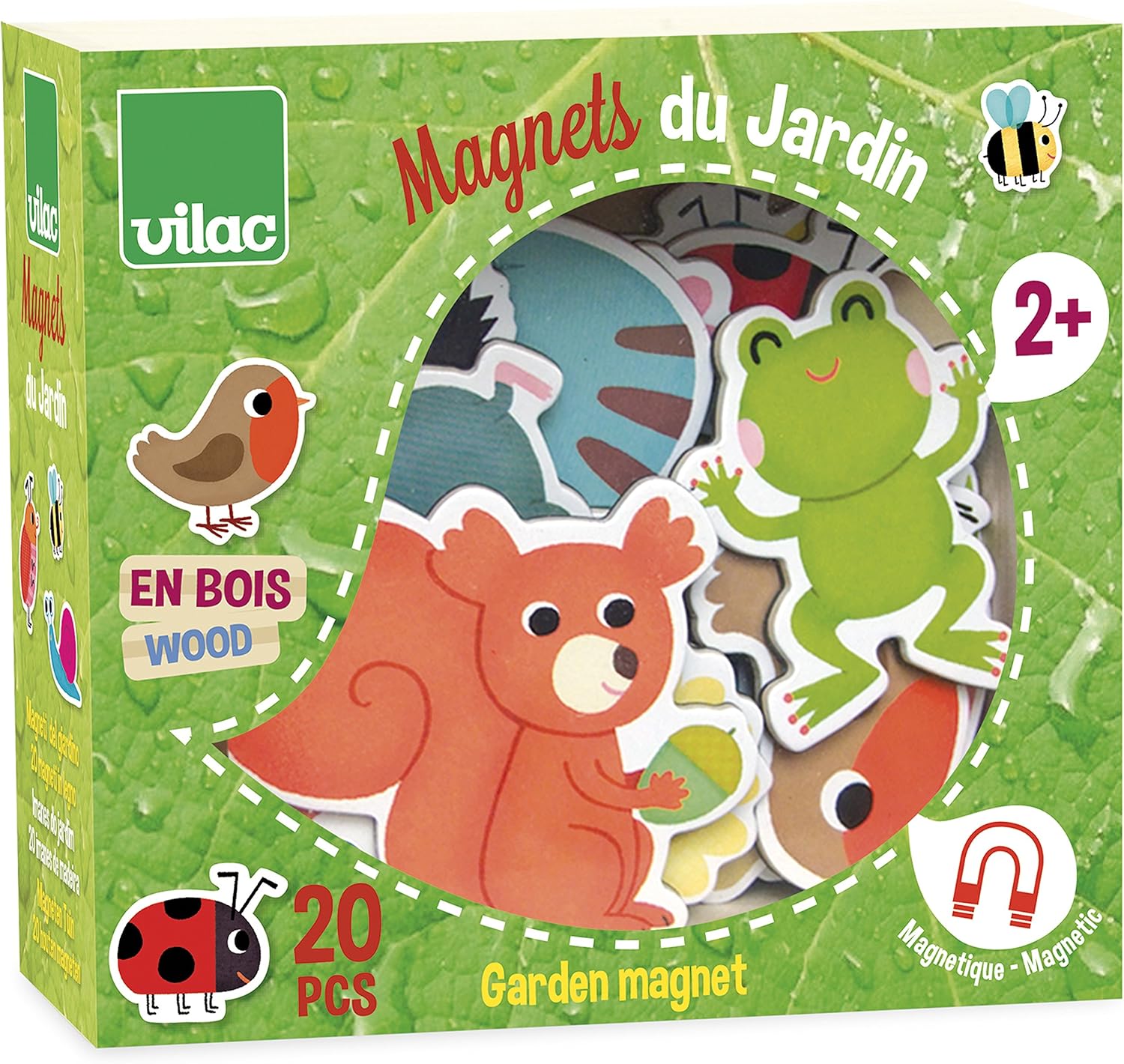Detalle de Vilac 8026 – Jouet d’éveil Magnets Jardin (Premier âge)