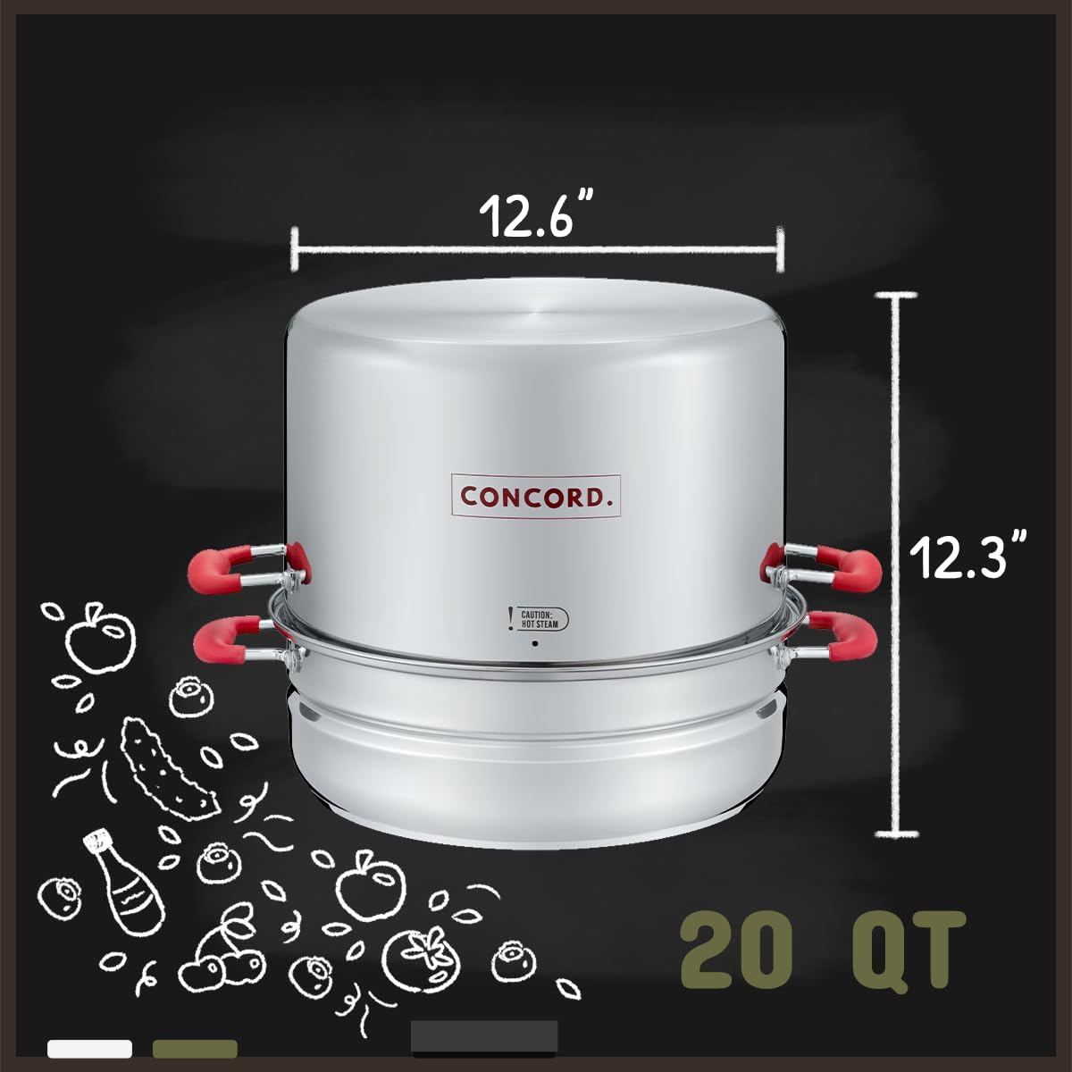 Thumbnail 1 de Concord Stainless Steel Turbo Steam Canner Set (20 Qt) with Jars, Rack & Induction Compatibility