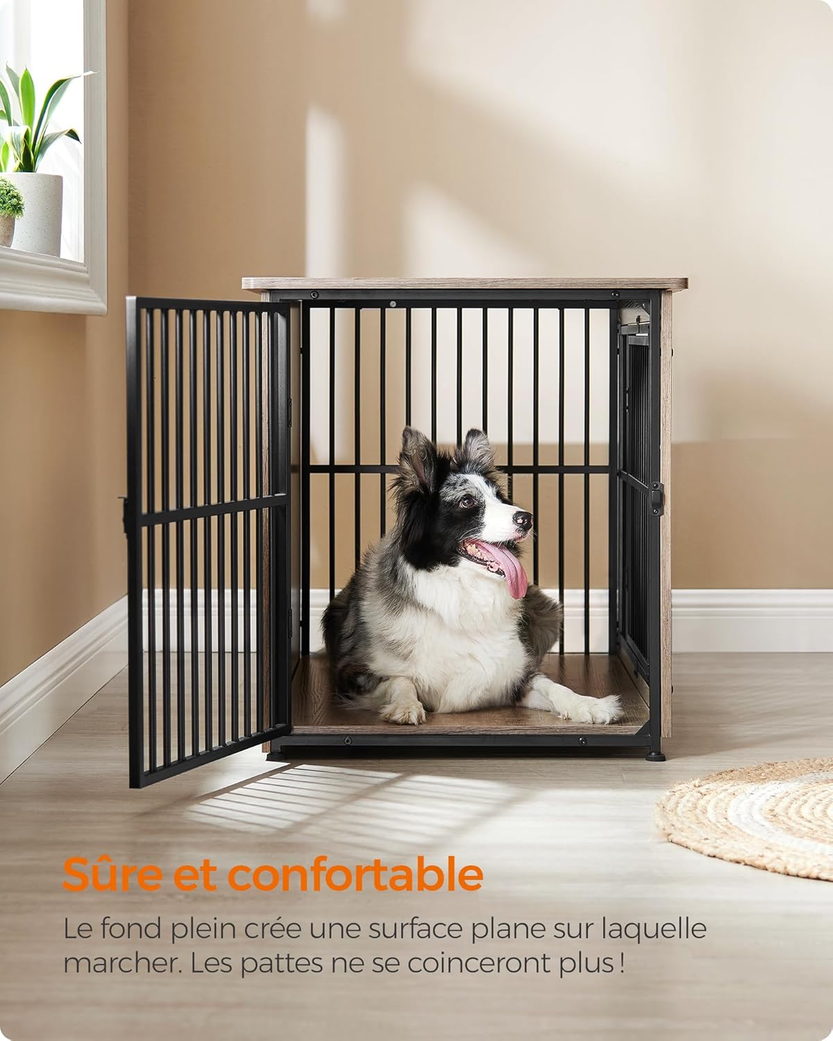 Thumbnail 4 de Feandrea Meuble Cage pour Chien PFC023G01 – table d’appoint moderne 2 en 1, pour chiens jusqu’à 32 kg