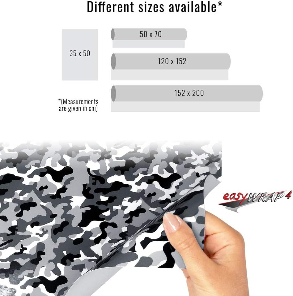Thumbnail 3 de Foglio Pellicola Adesivo Mimetic Gray per Wrapping 35 x 50 cm