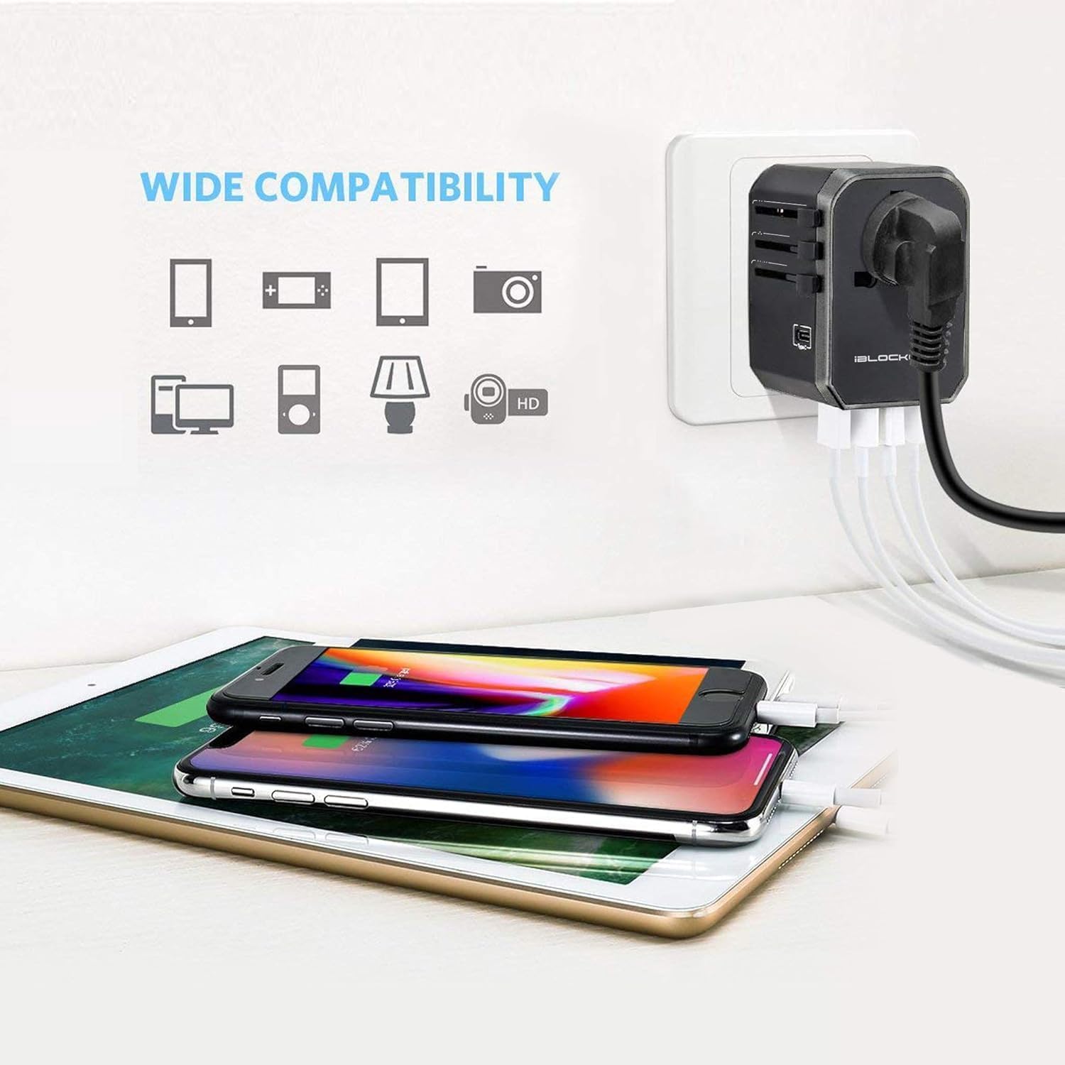 Thumbnail 3 de iBlockCube Universal Travel Adapter with 5 USB
