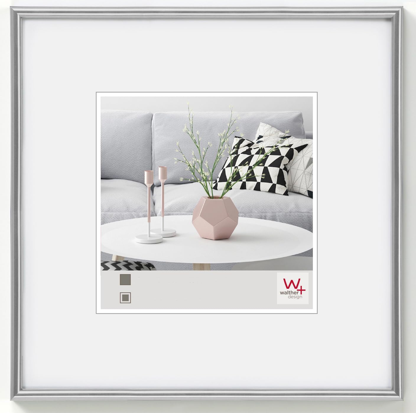 Detalle de Walther Design Cadre Photo Or 20 x 30 cm – Cadre en plastique au profil demi- rond KG030H