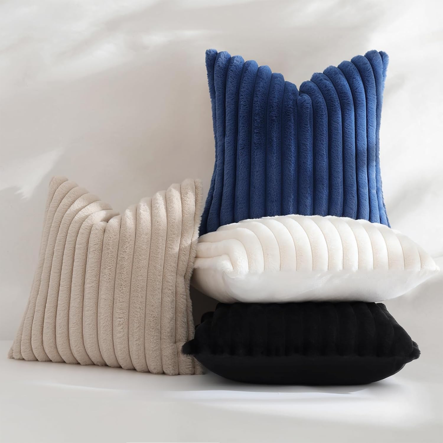 Thumbnail 4 de decorUhome Faux Fur Pillow Covers 18x18 Set of 2 🛋