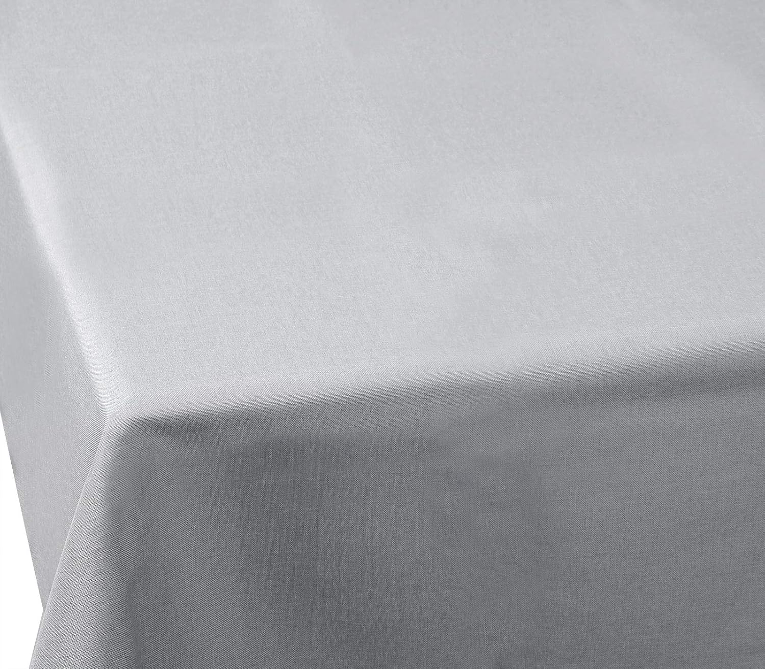 Detalle de Laneetal Nappe Rectangulaire 130 x 160 cm – Nappe anti-taches en polyester, aspect lin, gris clair