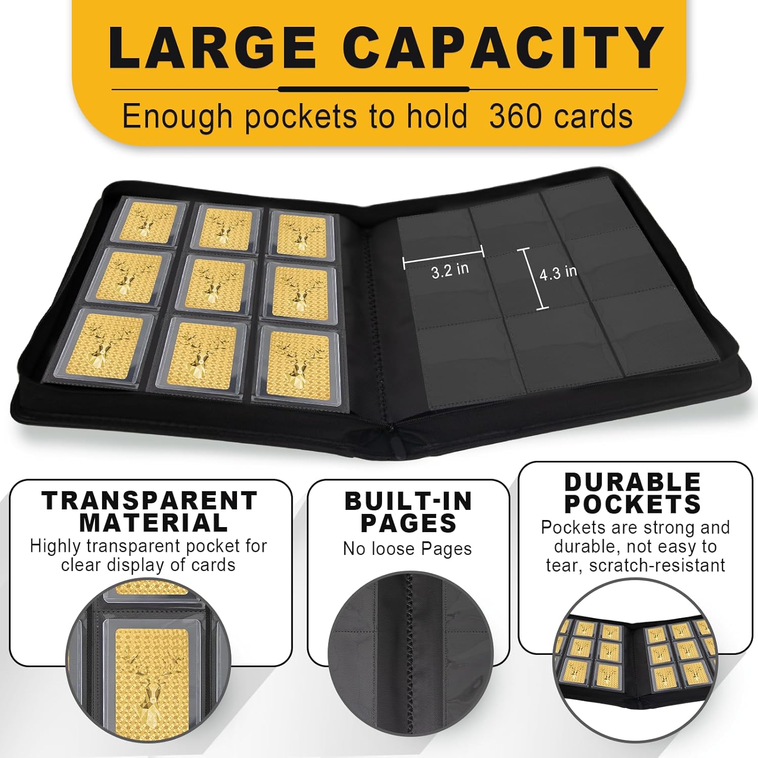 Thumbnail 2 de Toploader Binder: Holds 360 Toploaders in a Dual-Sided 9-Pocket Design for 3" x 4" Cards