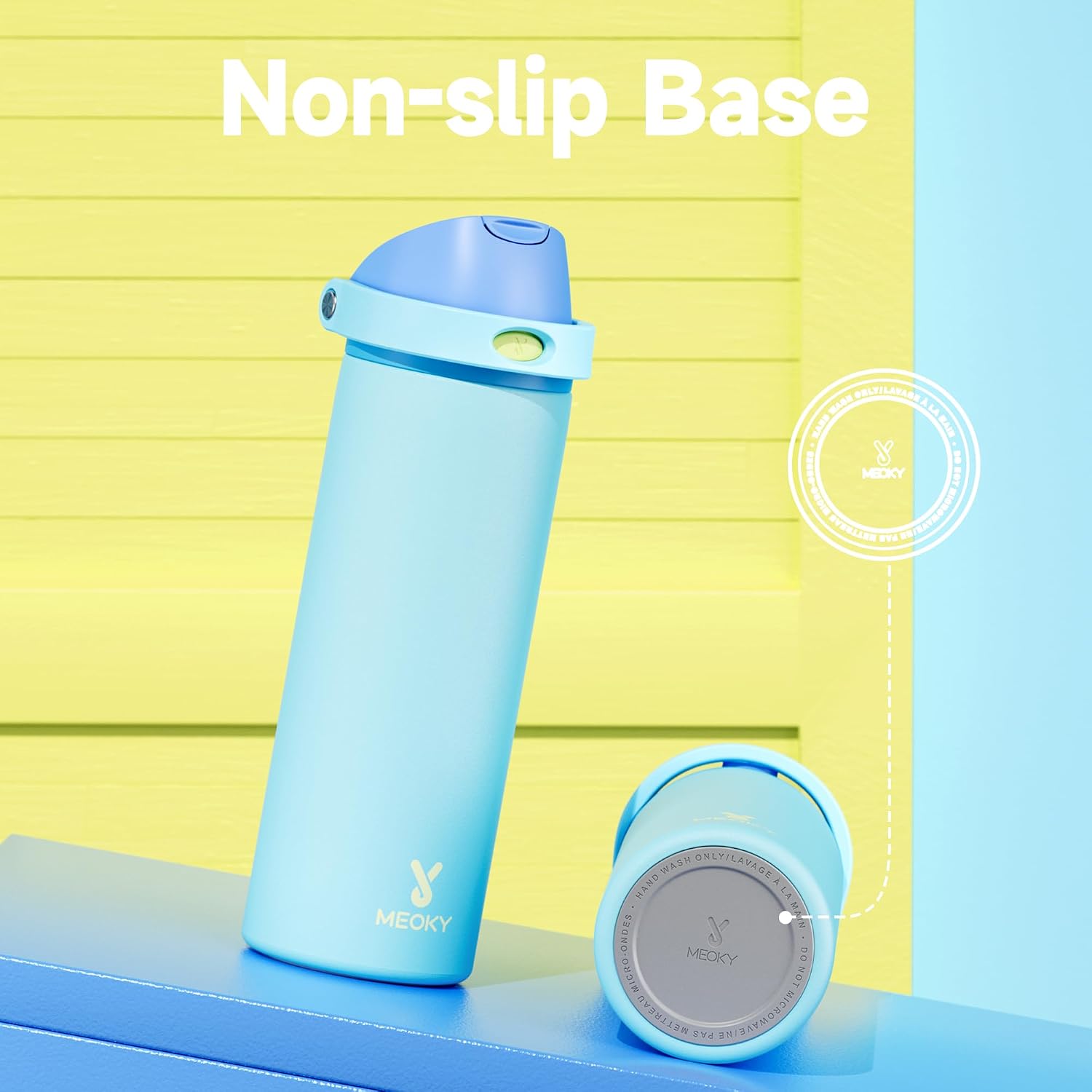 Thumbnail 6 de Meoky iwbh-24oz1p-LB Insulated Stainless Steel Water Bottle, 24 oz, Azure