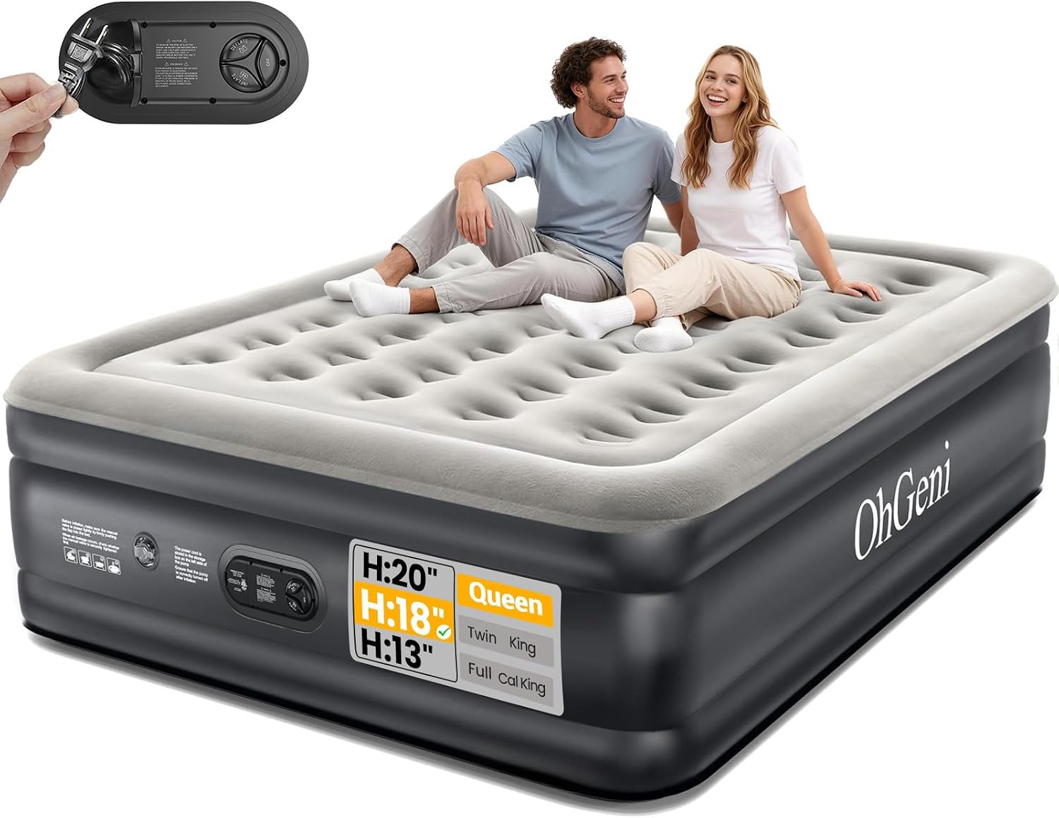 Detalle de OhGeni Air Mattress Queen 18 Raised