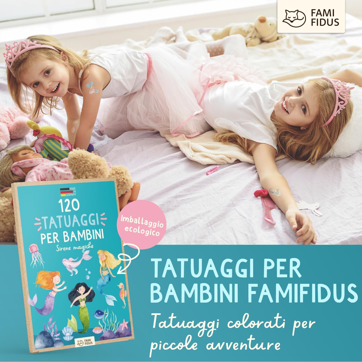 Thumbnail 6 de Famifidus 120 Tatuaggi per Bambini – set tatto temporaneo sicuro e divertente per feste