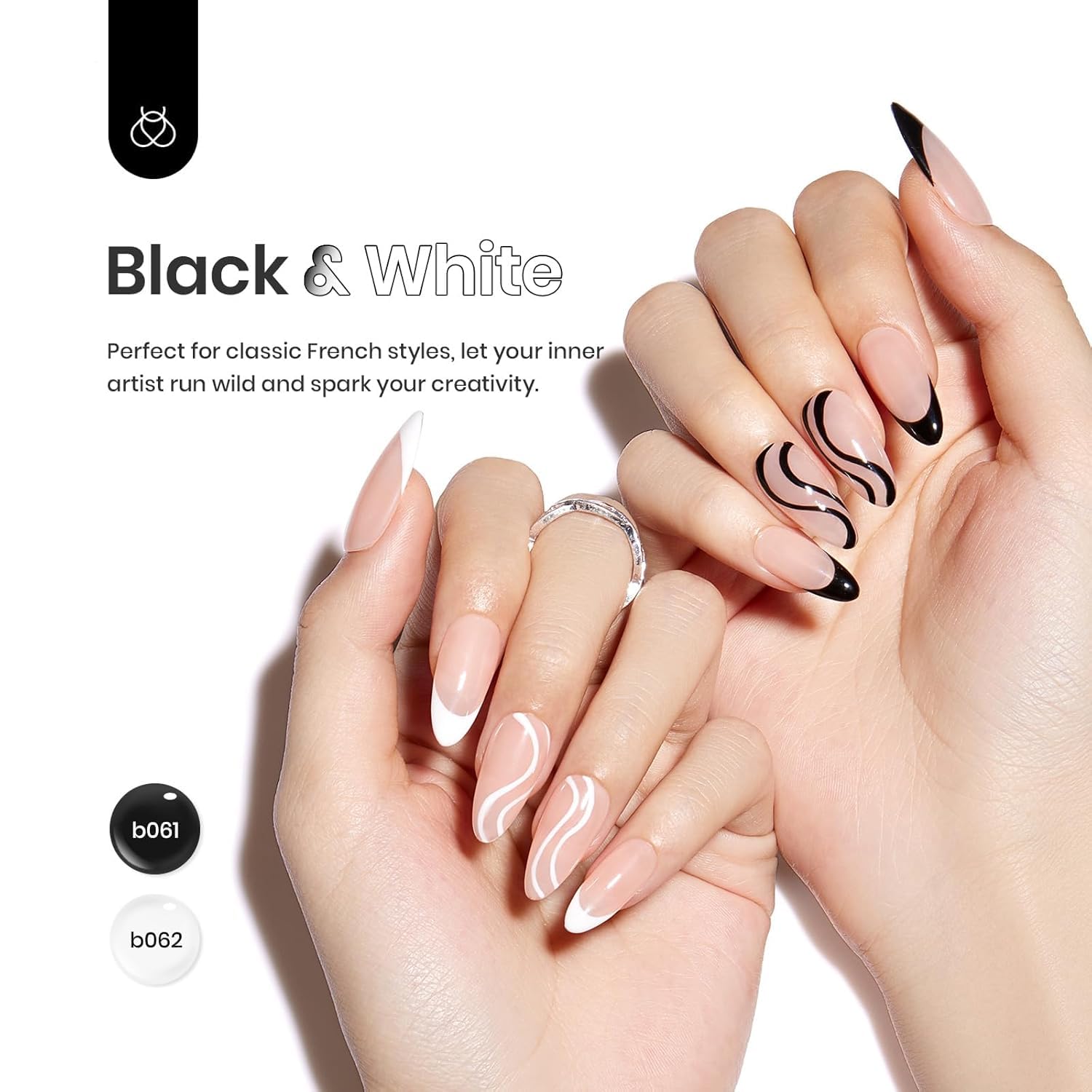 Detalle 2 de Beetles Gel Nail Art Liner Set in Black and White